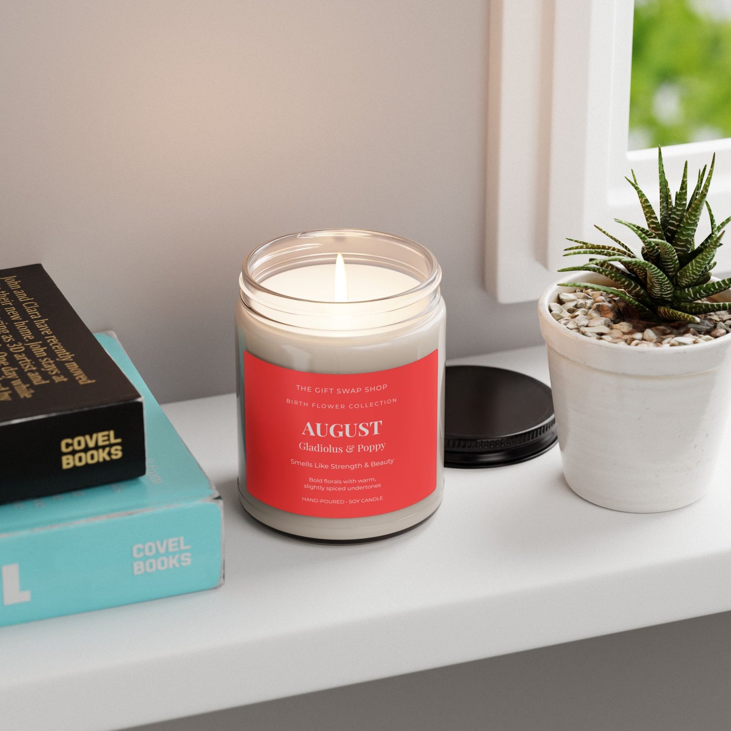 August Birth Flower Soy Candle — Gladiolus & Poppy (9oz)