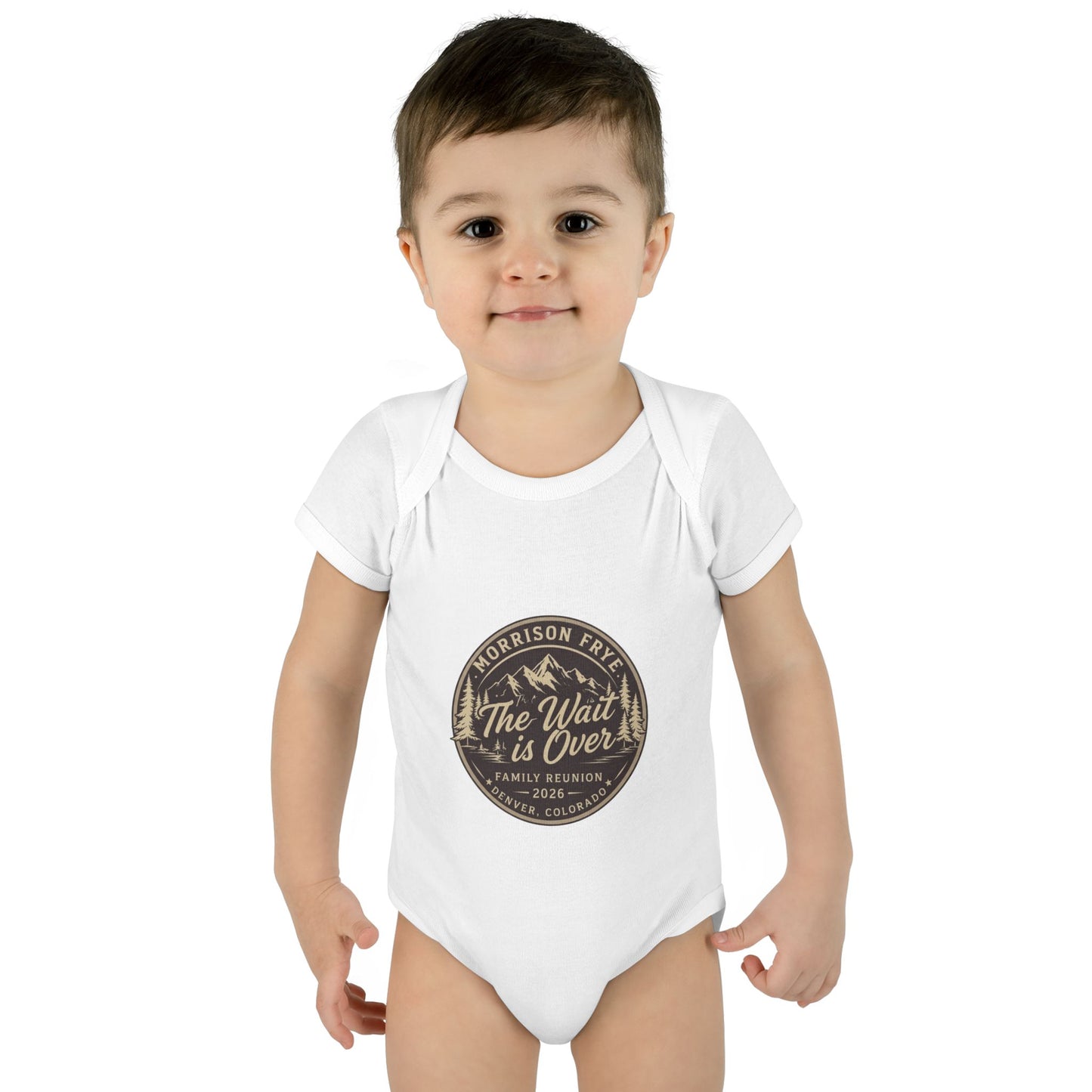 Morrison Frye Family Reunion 2026 Baby Onesie – “The Wait Is Over” | Denver, Colorado