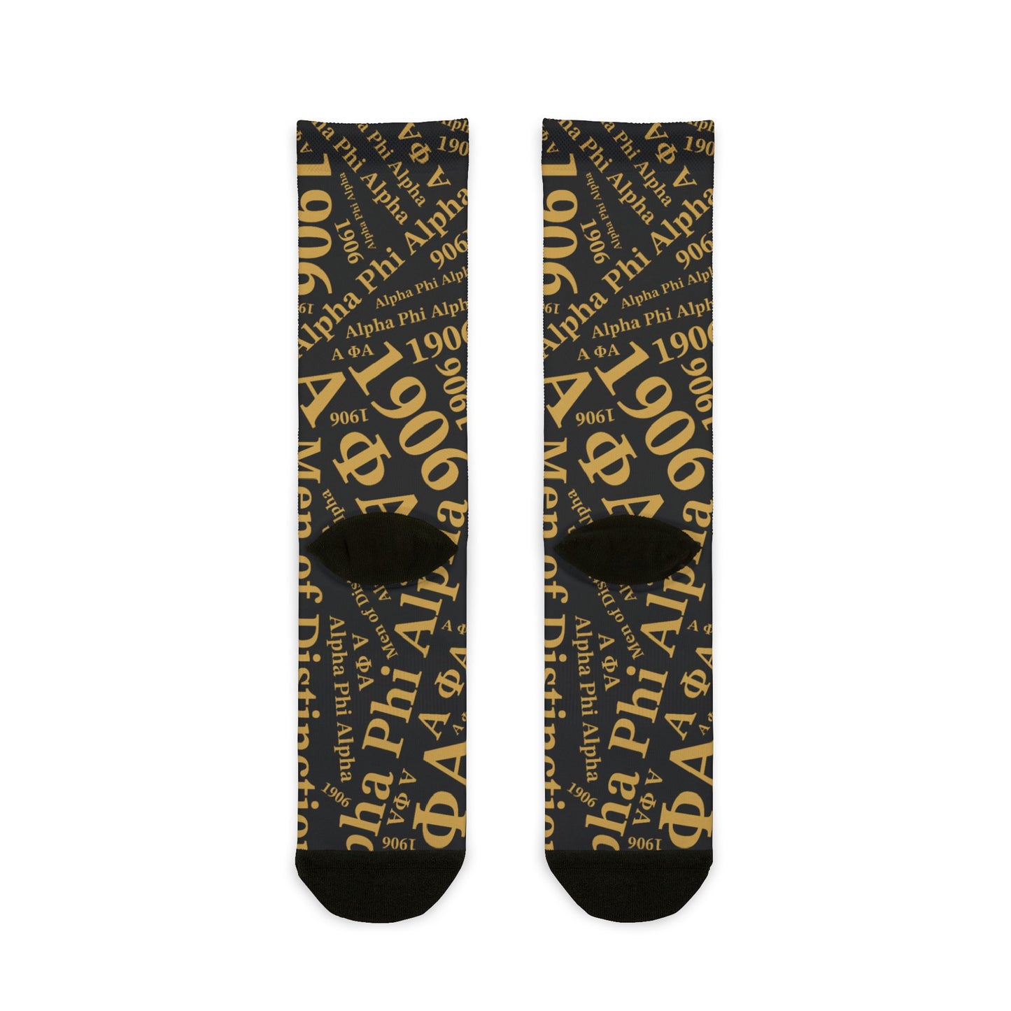 Alpha Phi Alpha 1906 Gold Pattern Sublimated Crew Socks