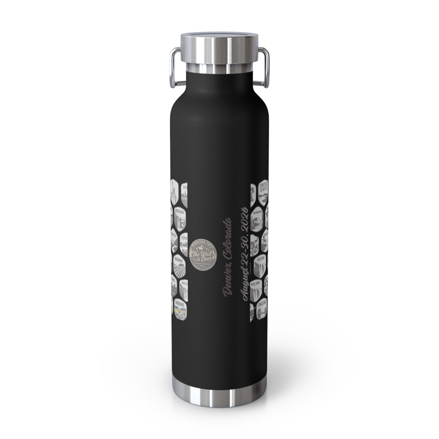 Morrison Frye Family Reunion 2026 Tumbler – “The Wait Is Over” | Custom Family Locations Edition Copper Vacuum Insulated Bottle, 22oz