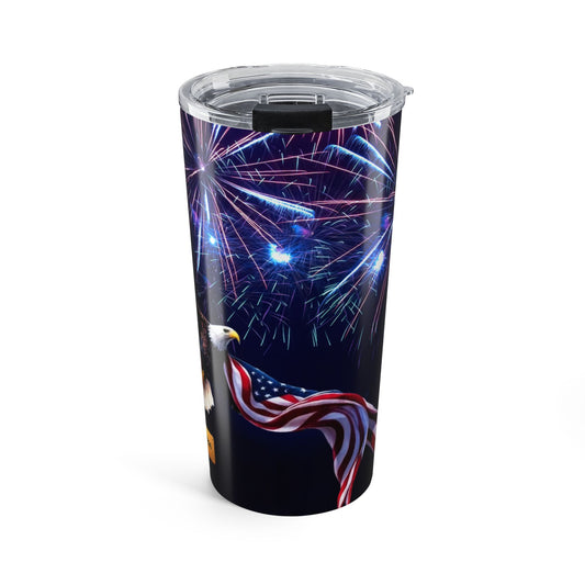 1776-2026 American Bald Eagle & Flag 20oz Tumbler | Fireworks Edition