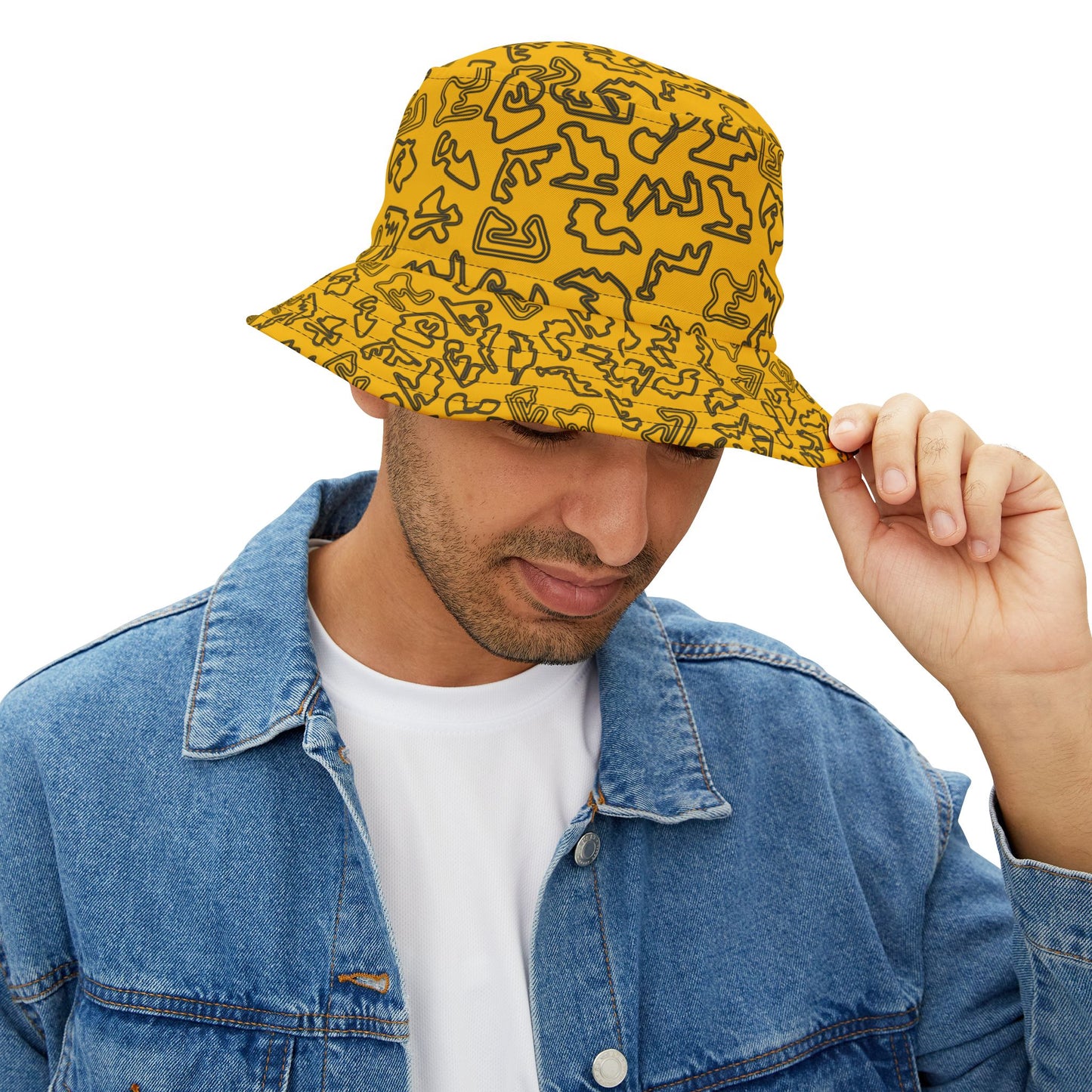 F1 Bucket Hat Motorsport Racetracks Yellow