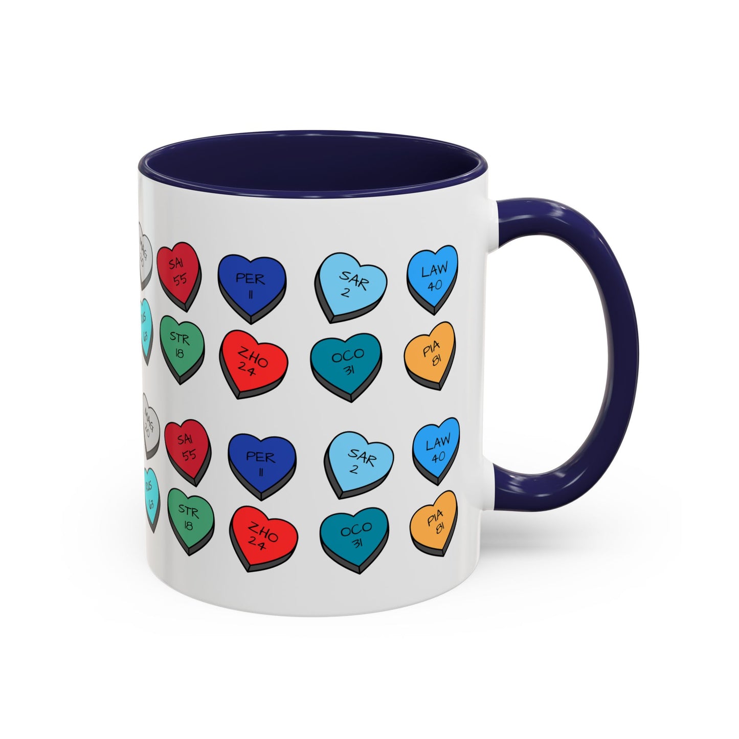 Formula 1 Drivers Candy Heart Accent Coffee Mug — Valentine’s Day Gift for F1 Fans (11/15oz)