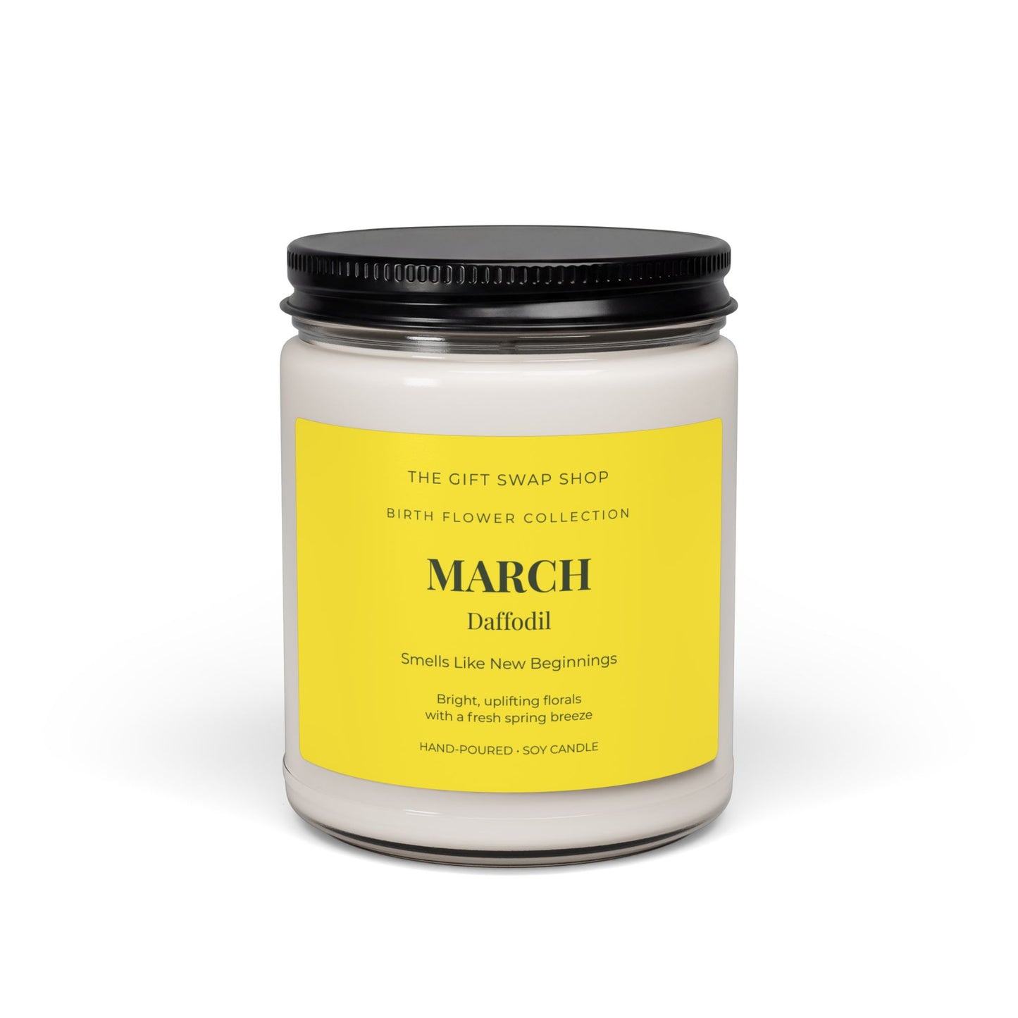 March Daffodil Scented Soy Candle — 9oz Birth Flower Candle (Smells Like New Beginnings)