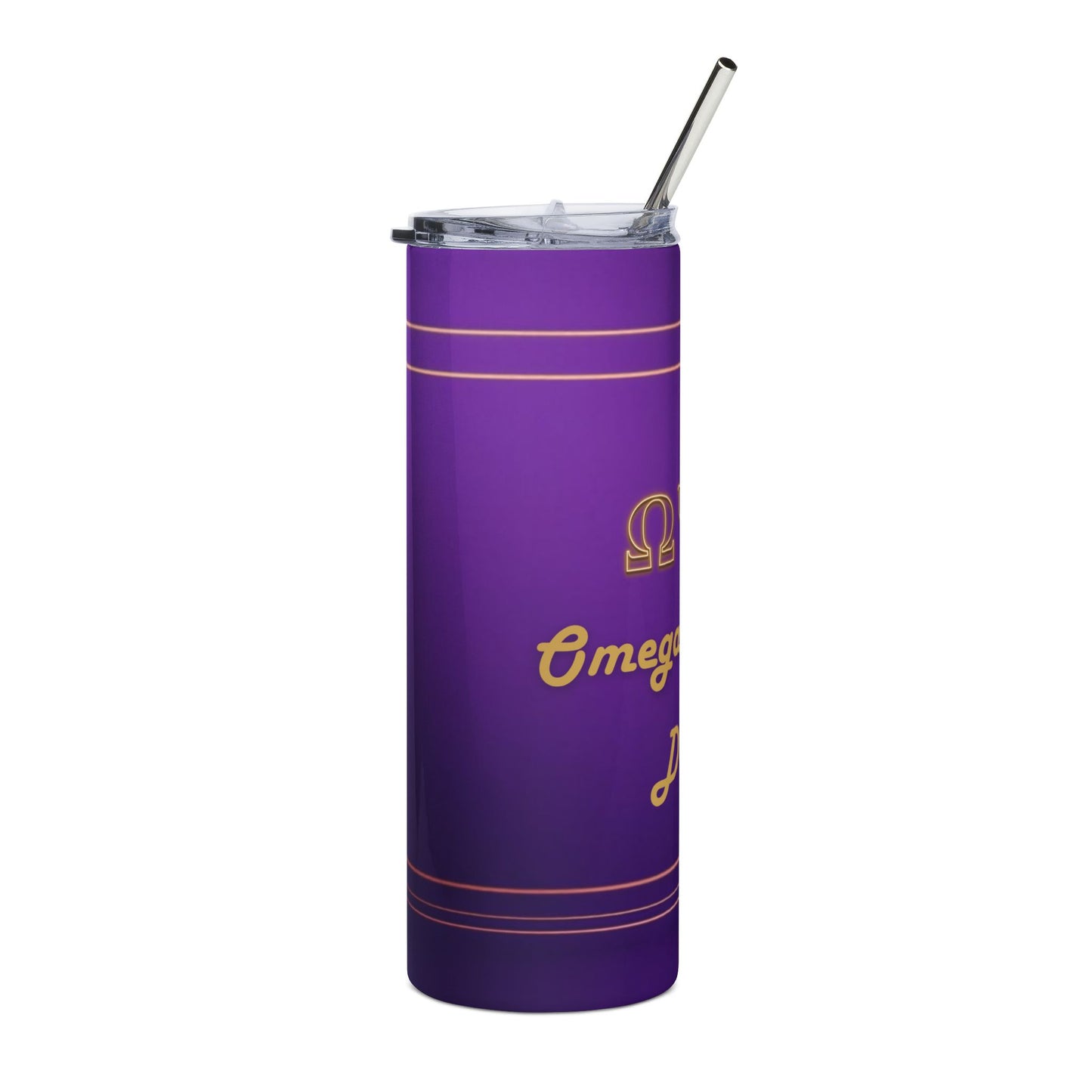 Omega Psi Phi Fraternity Personalized Purple & Gold Tumbler | Black Greek Letter organizations | Sororities and Fraternities | 20oz Stainless Steel Tumbler