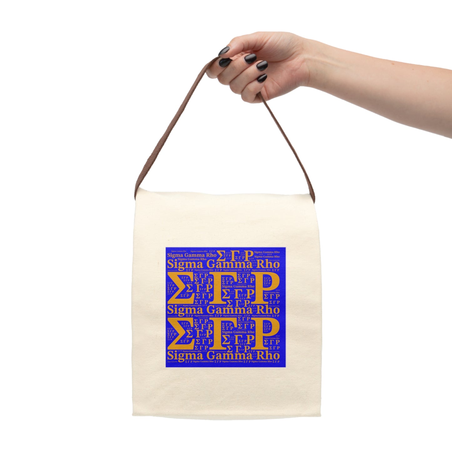 ΣΓΡ Canvas Lunch Bag | Greek Letters Pattern | Paraphernalia | Gift