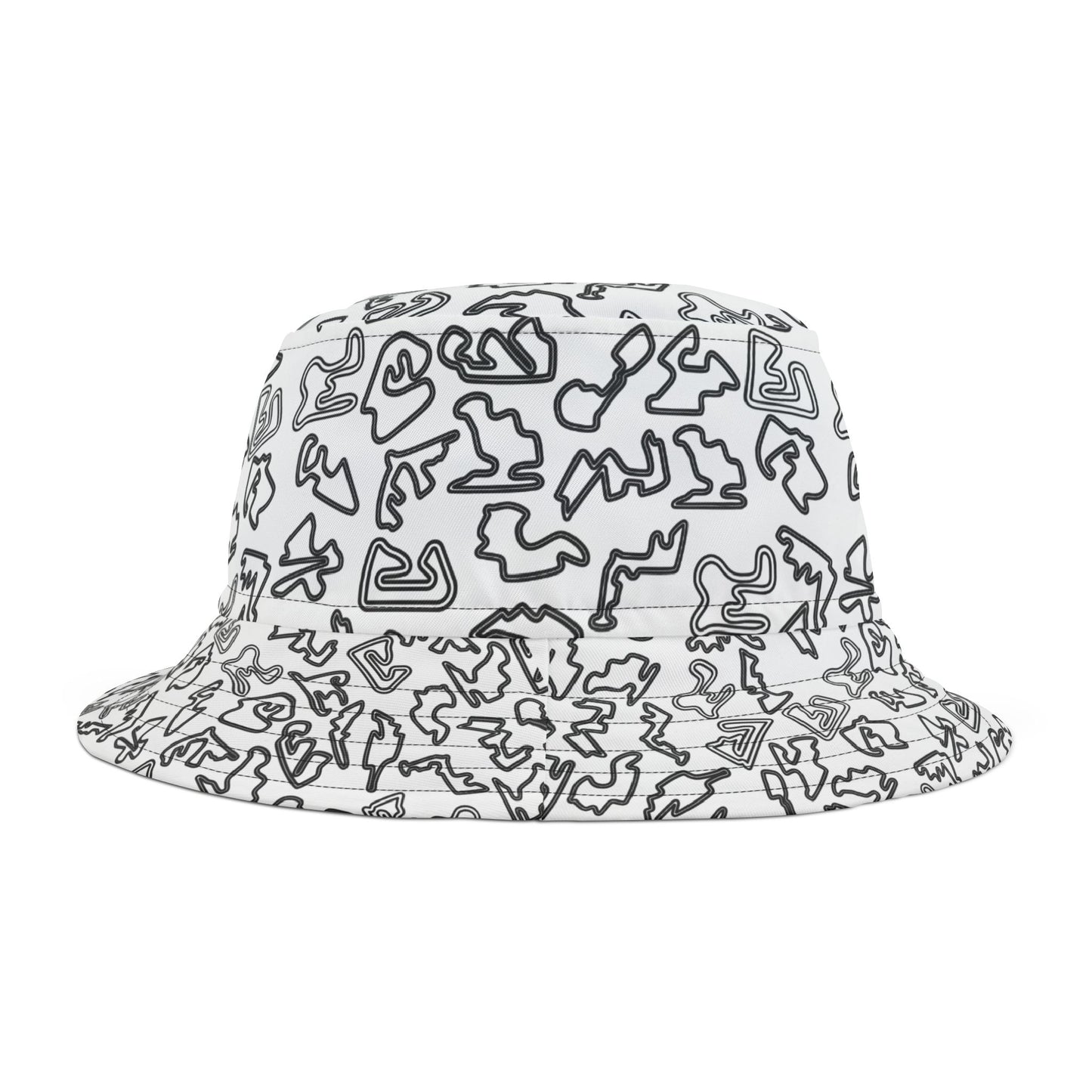 Motorsport Racetracks Hat White Adult Unisex Bucket Hat