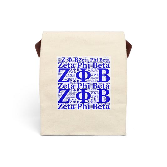 Zeta Phi Beta Sorority Canvas Lunch Bag | Greek Letters Pattern | Paraphernalia, Gift