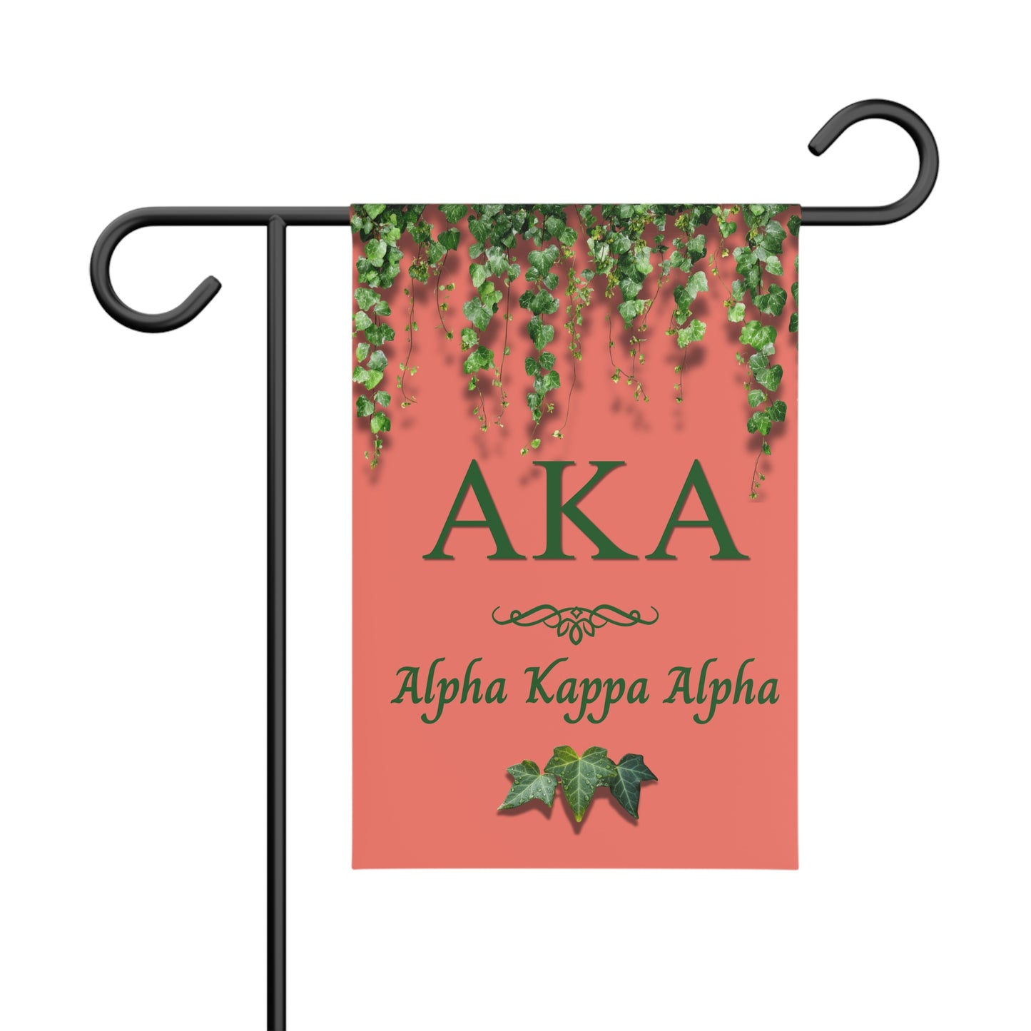 AKA Pink & Green Garden Banner with Ivy Design