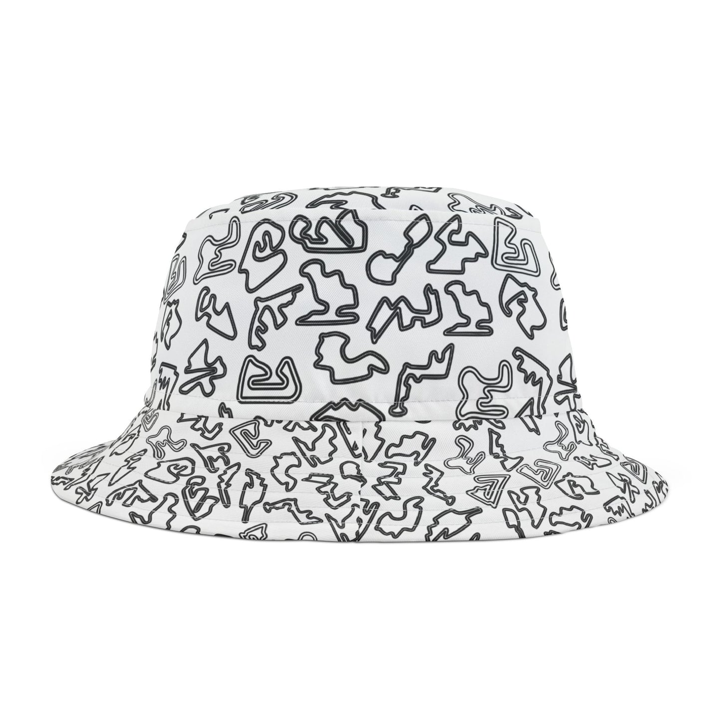 Motorsport Racetracks Hat White Adult Unisex Bucket Hat