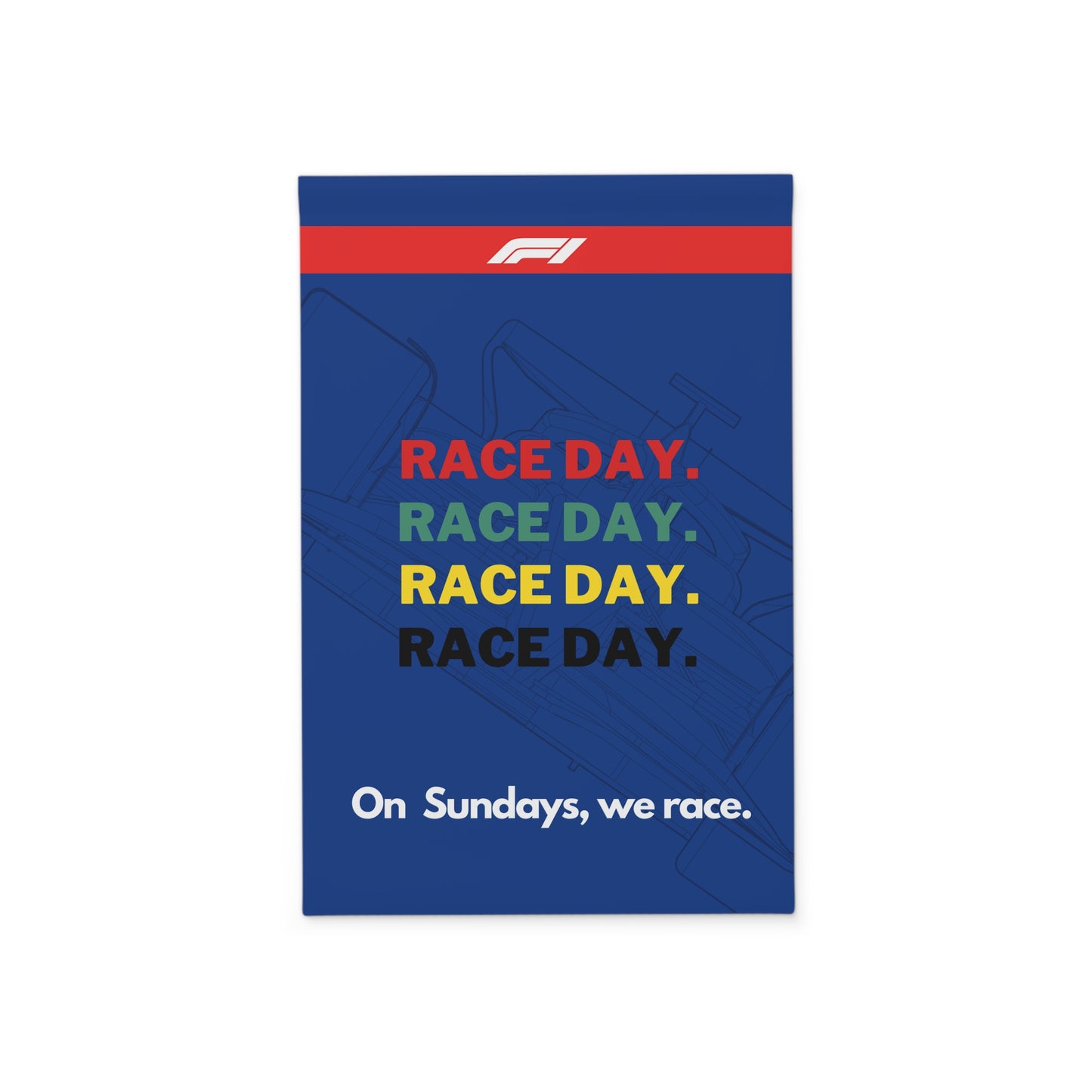 Race Day Garden Banner — "On Sundays We Race" Formula 1 Yard Flag