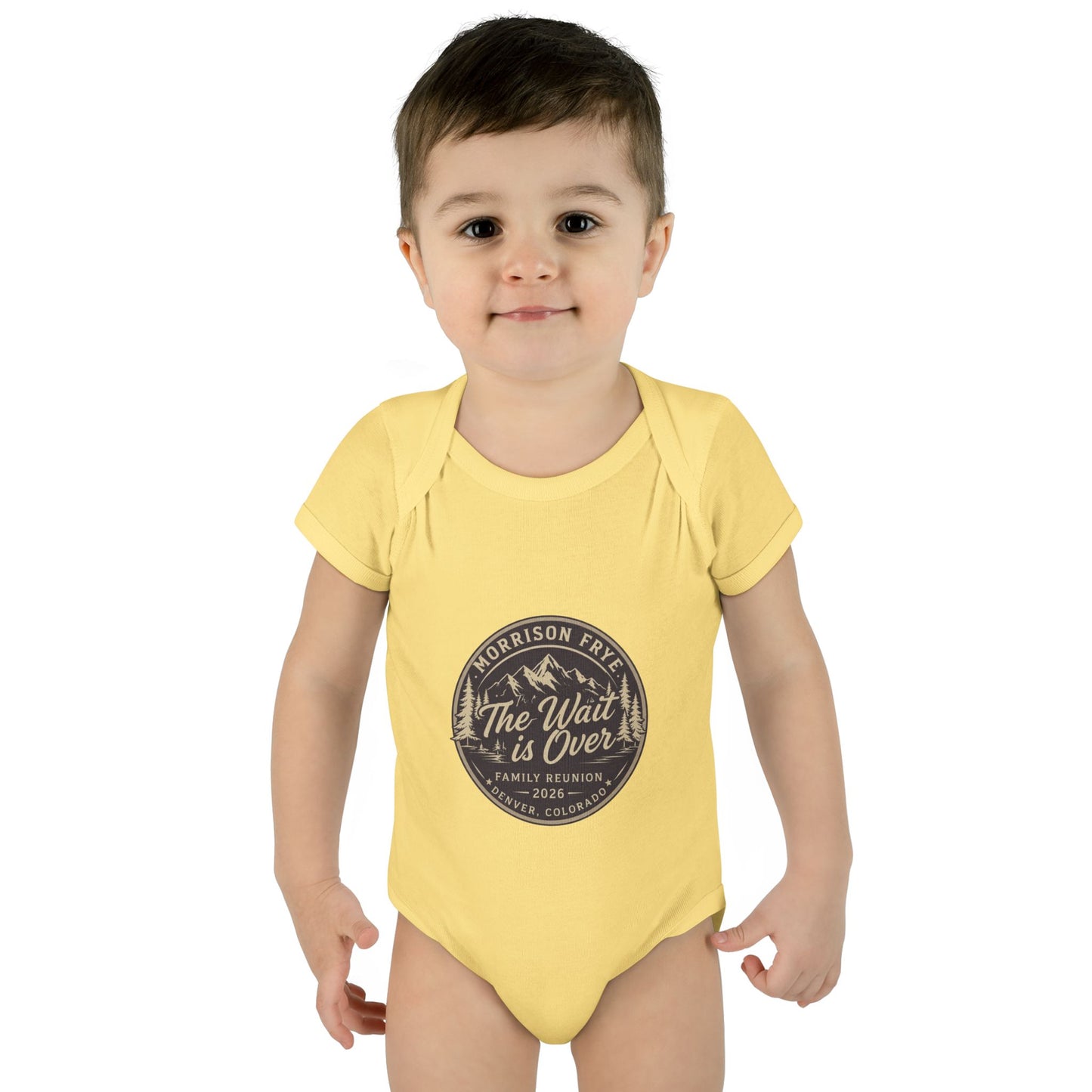 Morrison Frye Family Reunion 2026 Baby Onesie – “The Wait Is Over” | Denver, Colorado