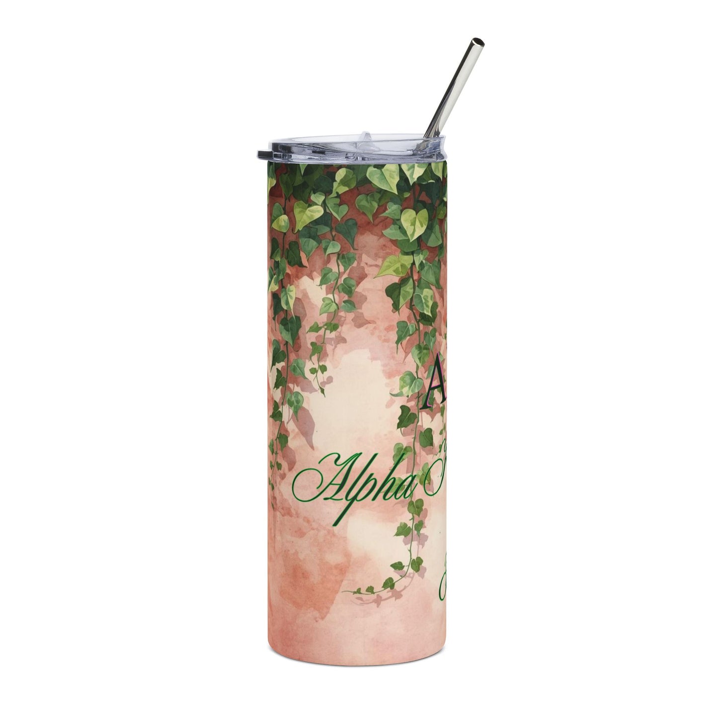 Alpha Kappa Alpha Sorority Personalized Ivy Tumbler | Black Greek Letter organizations | Sororities and Fraternities | 20oz Stainless Steel Tumbler