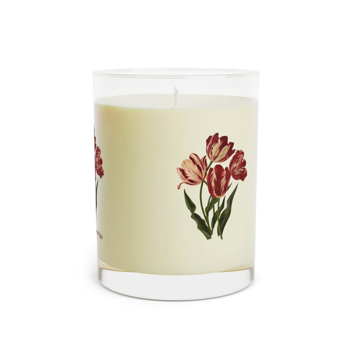 "Mother I Love You" Floral Scented Candle (Tulip Design) — 11oz Glass Jar