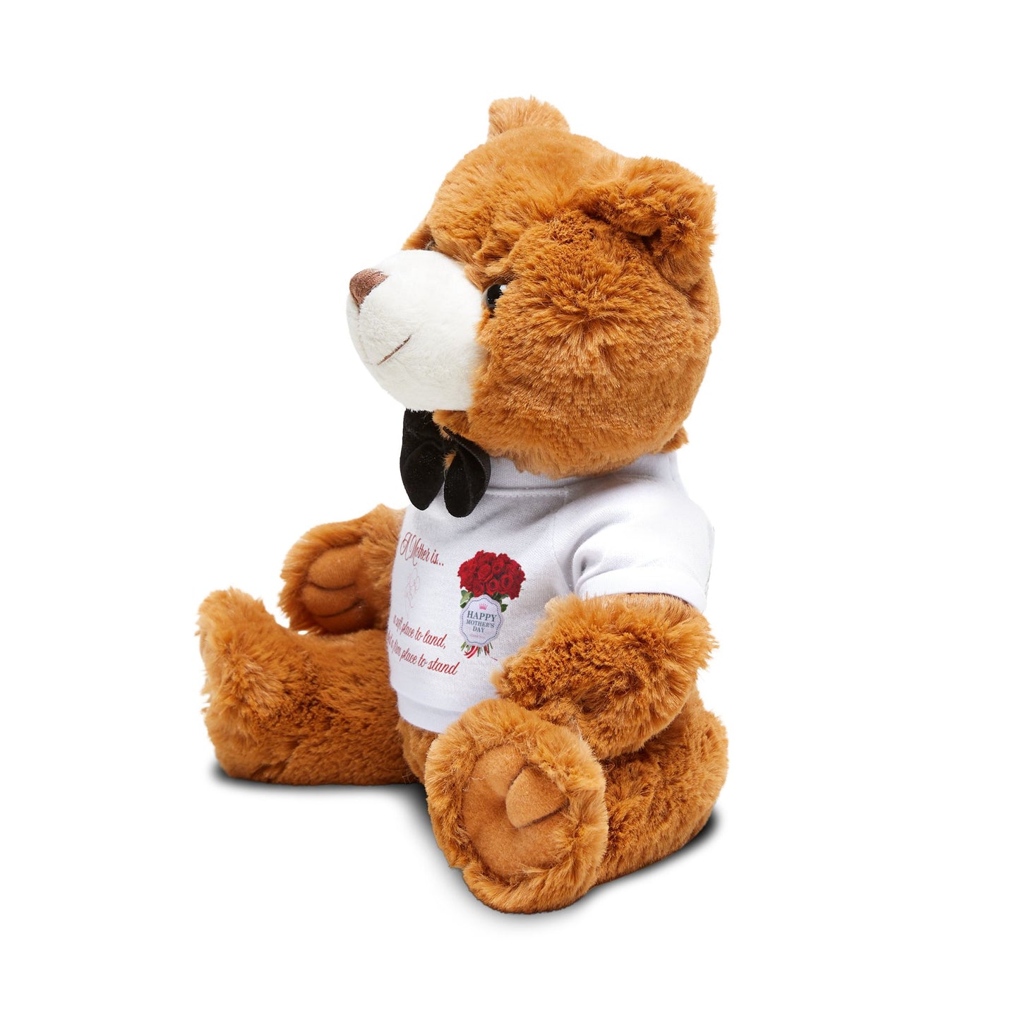A Mother Is..." Sentimental Plush Bear | Floral T-Shirt Teddy Bear for Mom, Grandma, or New Mother