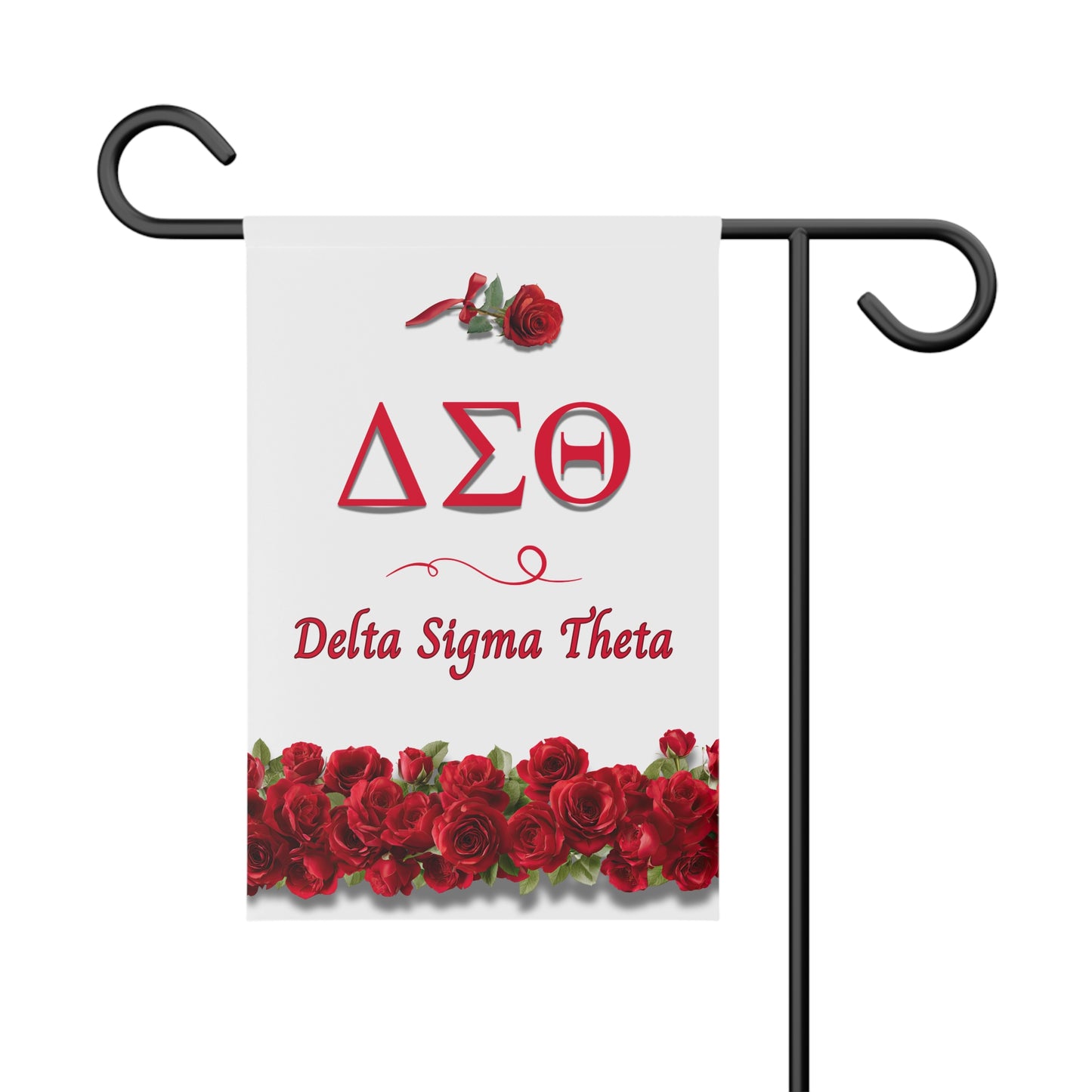 Delta Sigma Theta Sorority, Inc. Garden Flag Banner | Crimson Roses Design