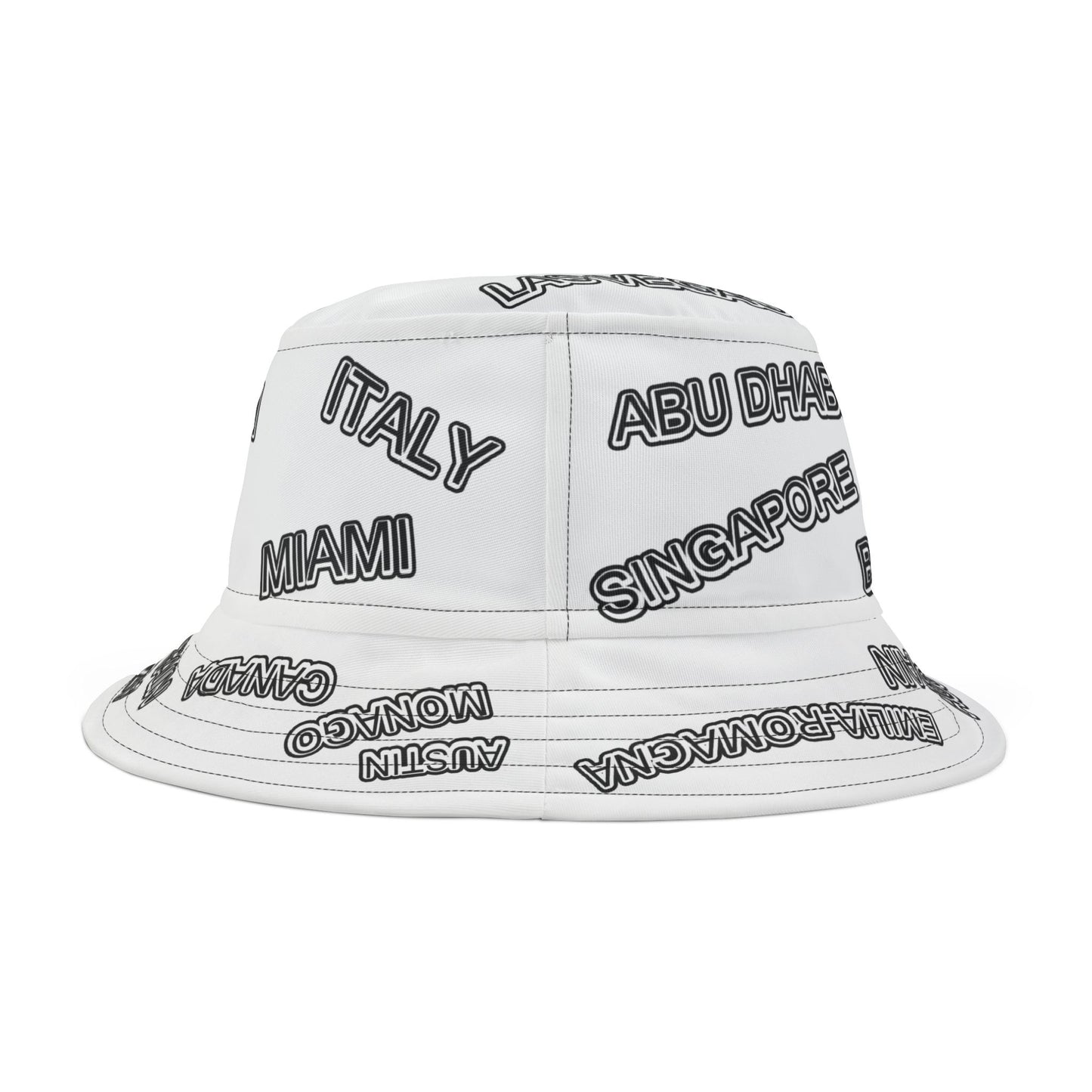 Formula 1 Motorsport Track Bucket Hat — White Racing Bucket Hat
