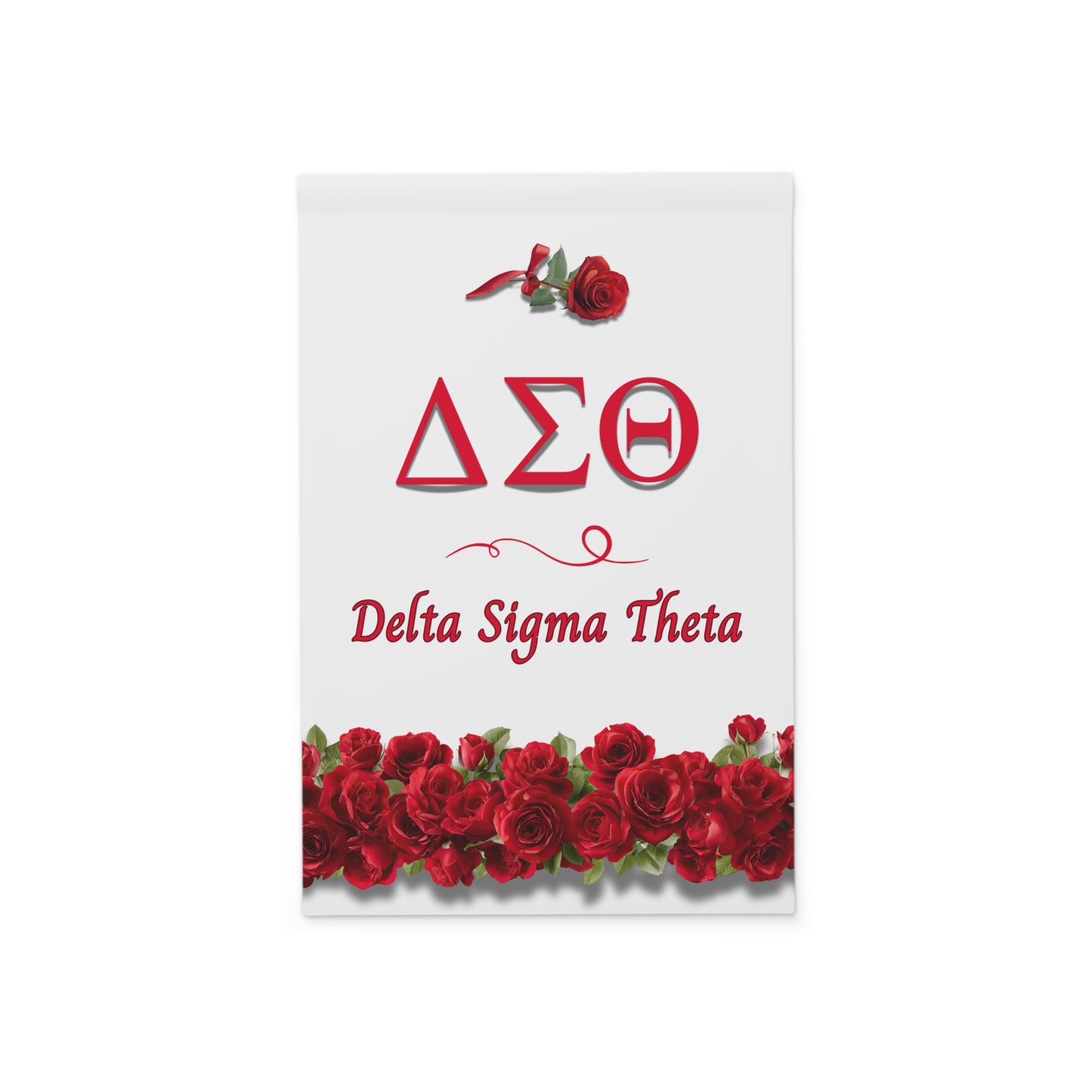Delta Sigma Theta Sorority, Inc. Garden Flag Banner | Crimson Roses Design