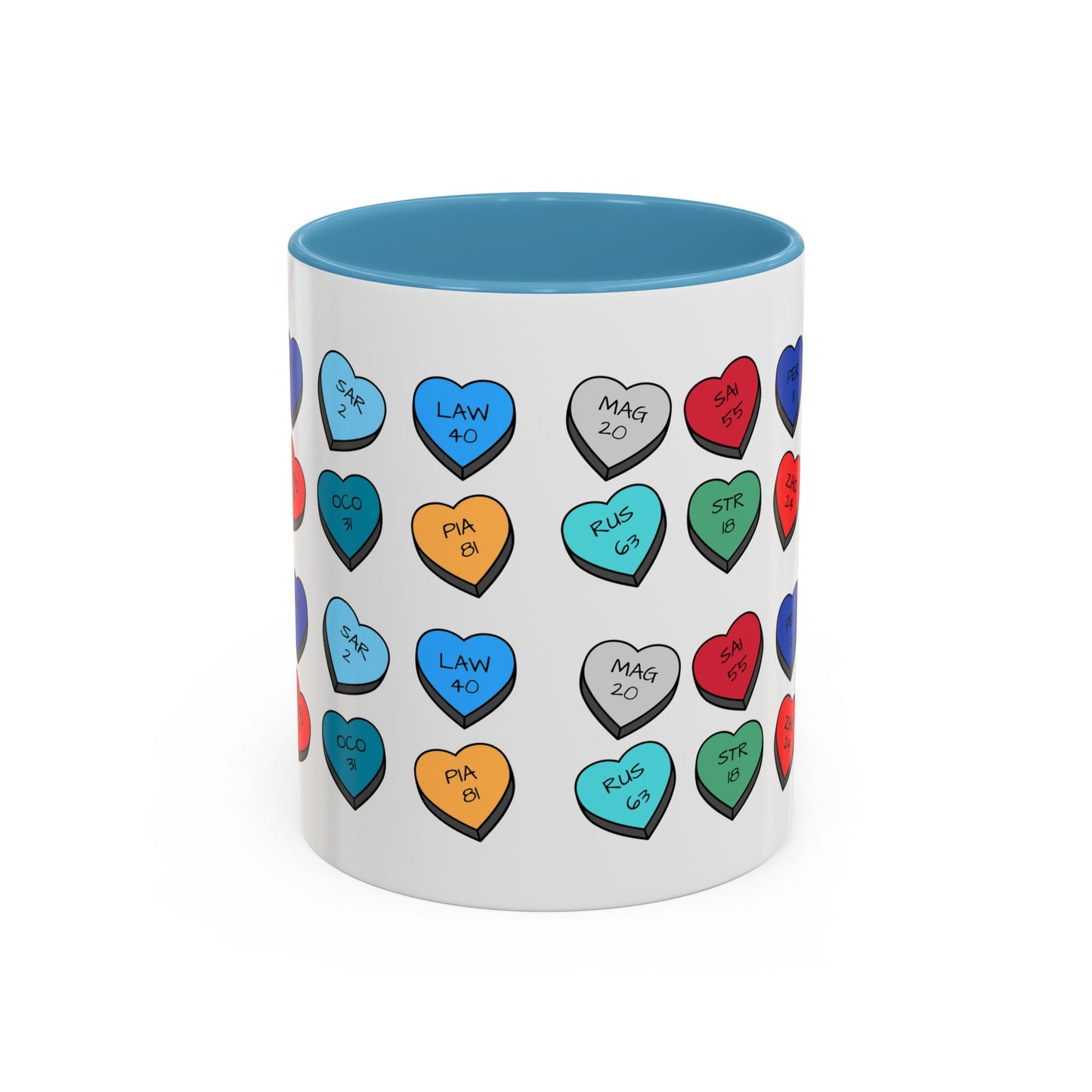 Formula 1 Drivers Candy Heart Accent Coffee Mug — Valentine’s Day Gift for F1 Fans (11/15oz)