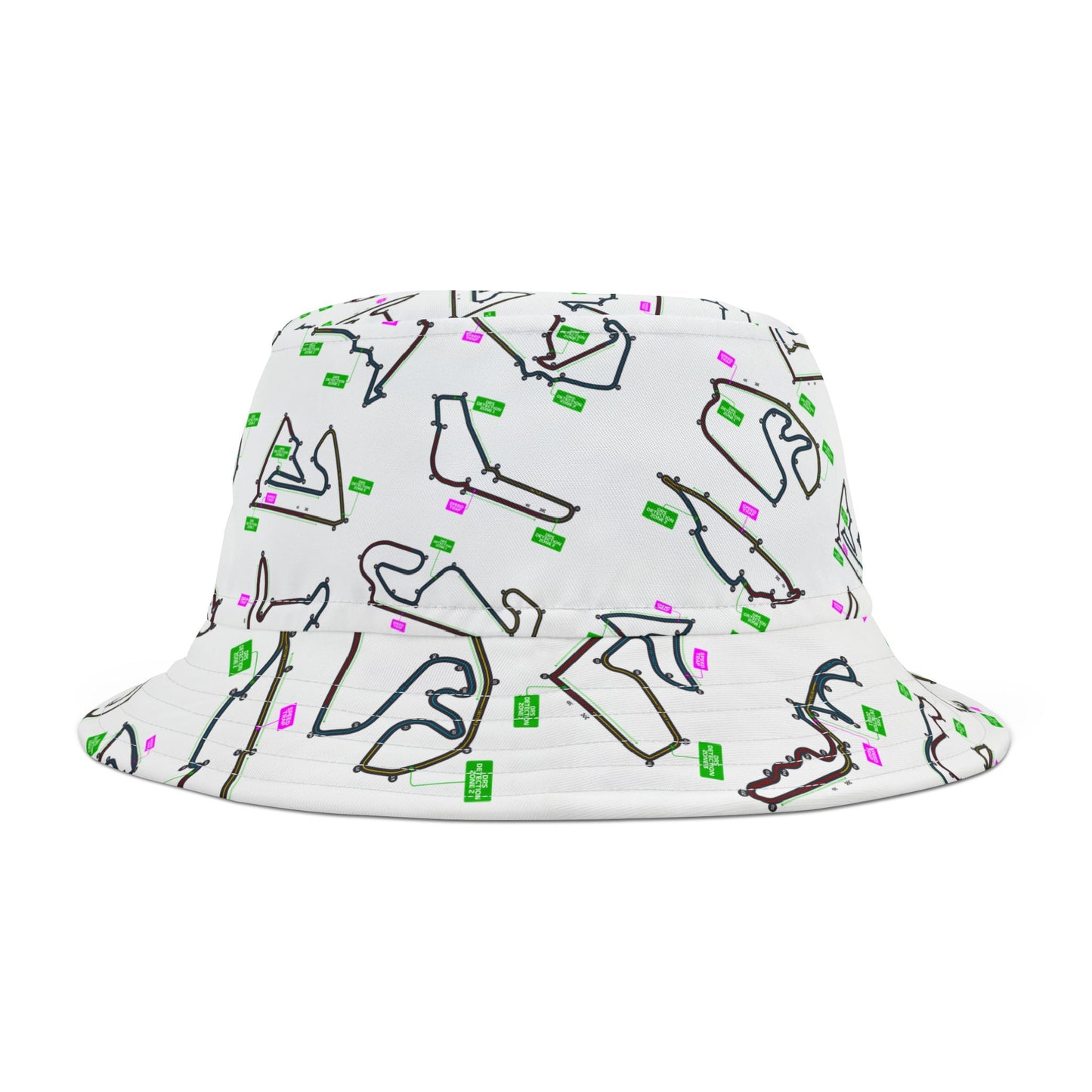 Formula 1 Racetrack Bucket Hat – White Adult Unisex Bucket Hat