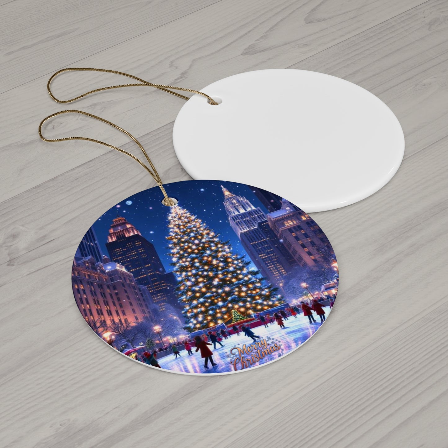 Rockefeller Center Holiday Magic Ceramic Ornament | NYC Christmas Keepsake