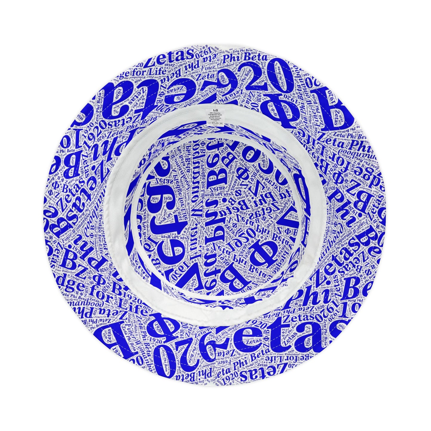 BGLO Collection Zeta Phi Beta (ZΦΒ)  Bucket Hat | Blue & White ZΦΒ Bucket Hat