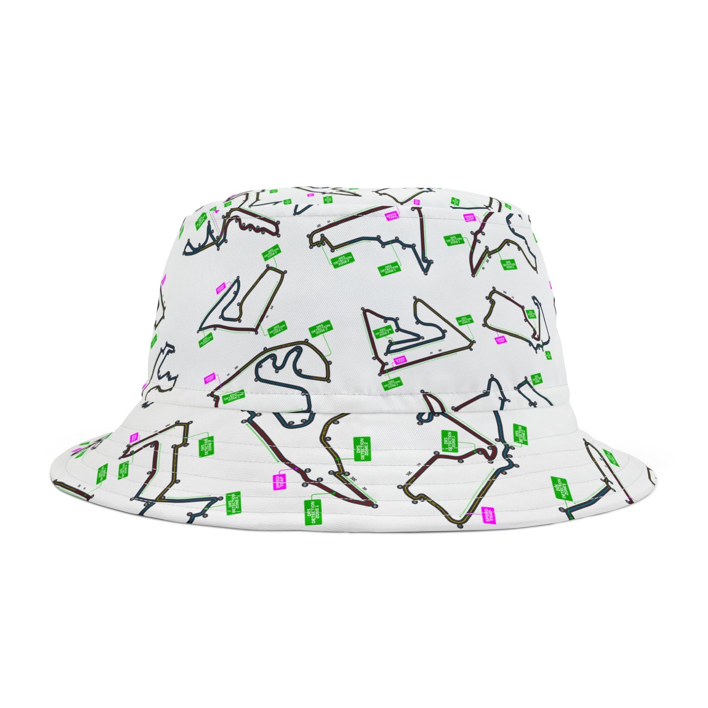 Formula 1 Racetrack Bucket Hat – White Adult Unisex Bucket Hat