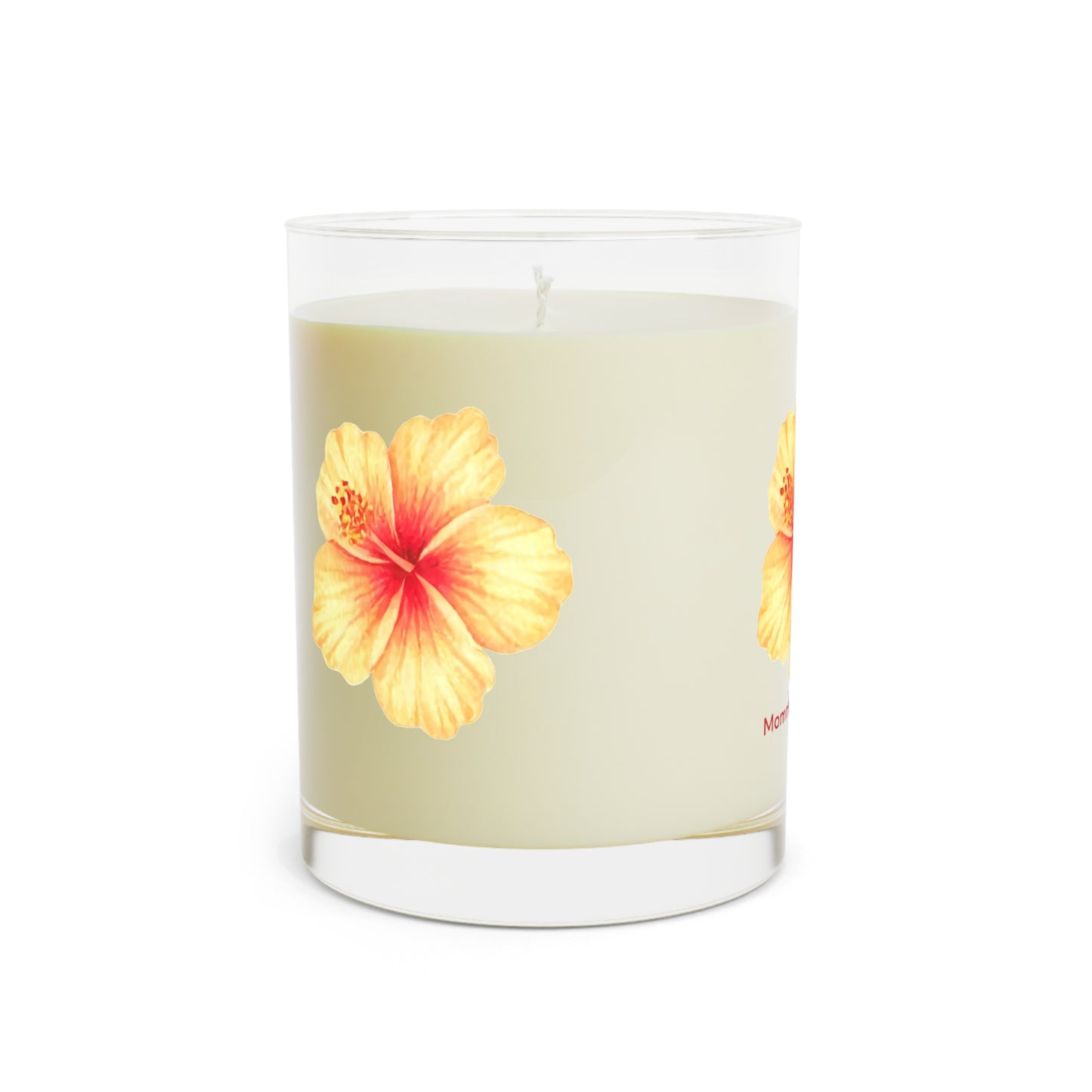 "Mommy I Love You" Scented Candle (with Hibiscus Design) — 11oz Glass