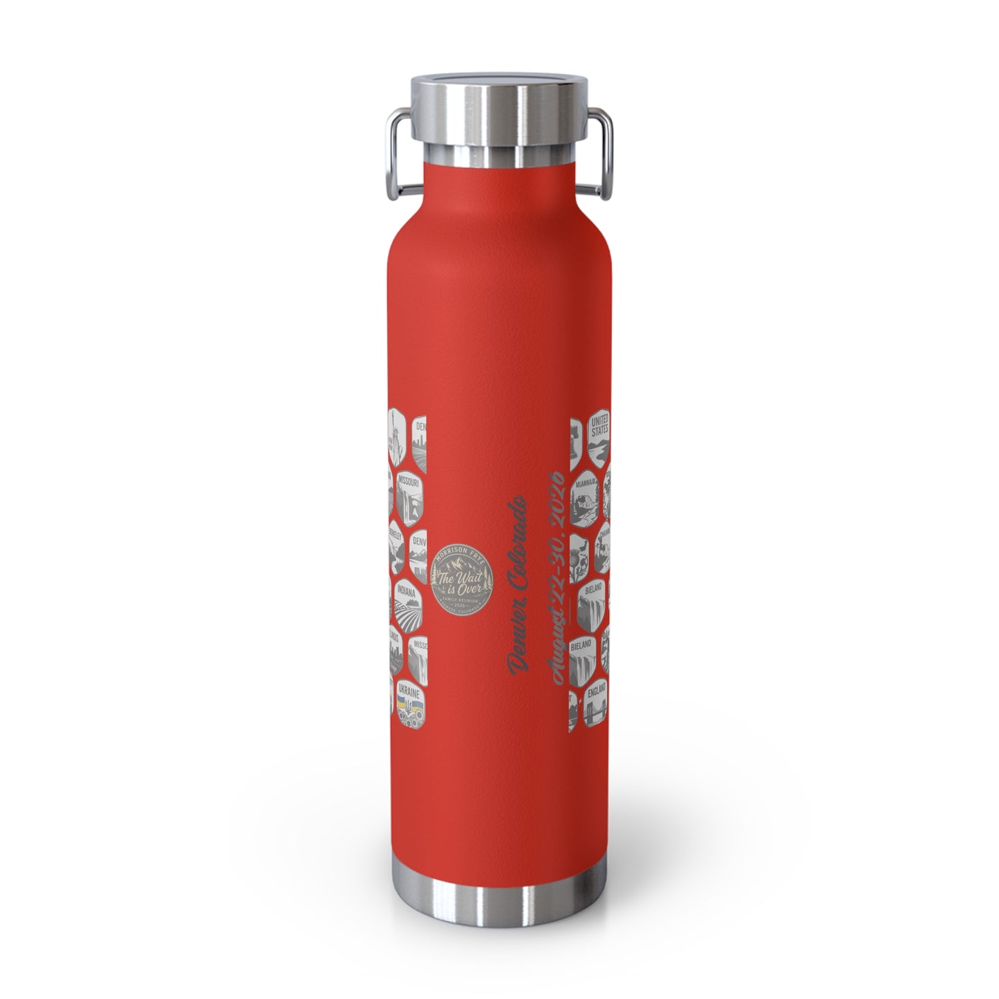 Morrison Frye Family Reunion 2026 Tumbler – “The Wait Is Over” | Custom Family Locations Edition Copper Vacuum Insulated Bottle, 22oz