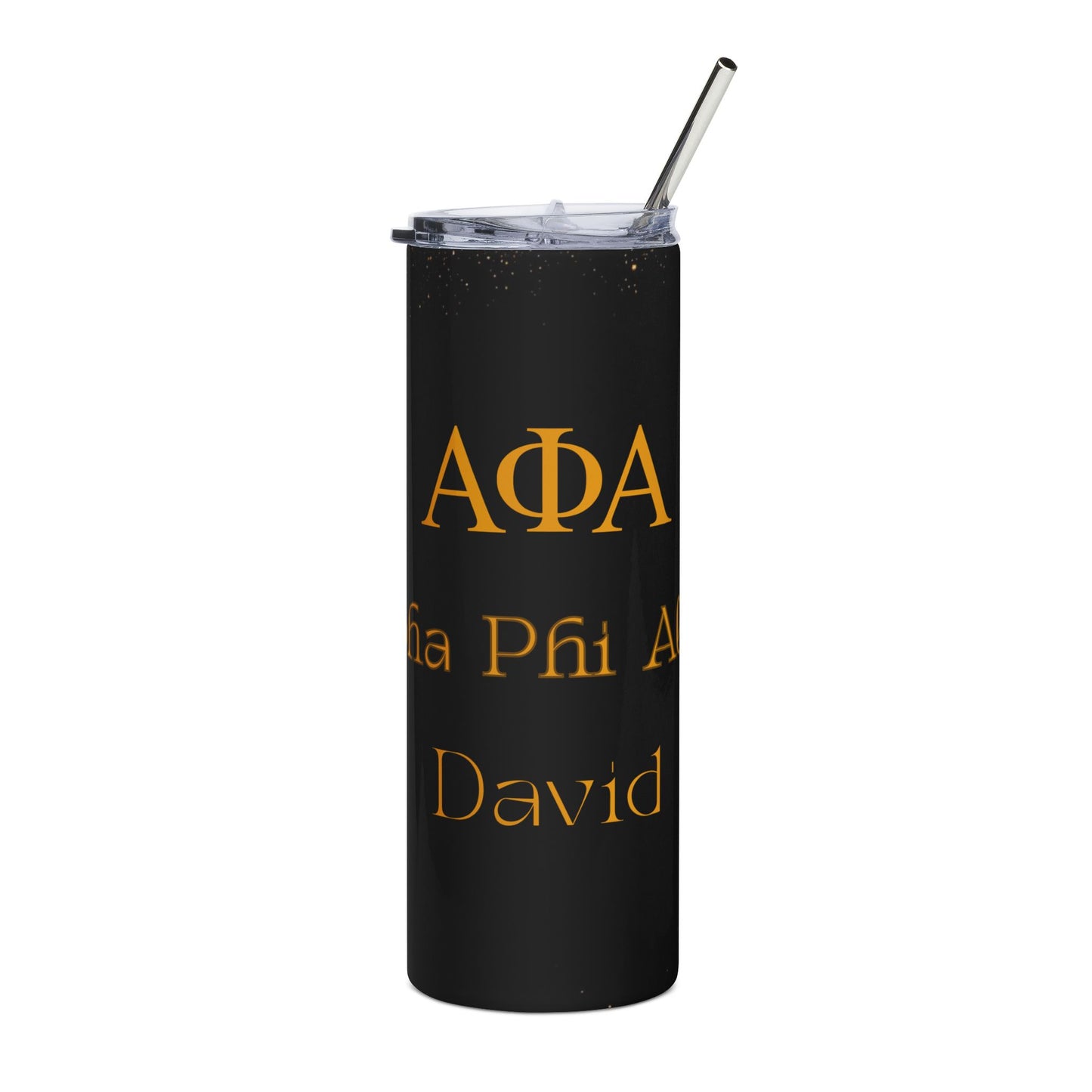 Alpha Phi Alpha Personalized Black & Gold Dust Tumbler | Black Greek Letter organizations | Sororities and Fraternities | 20oz Stainless Steel Tumbler