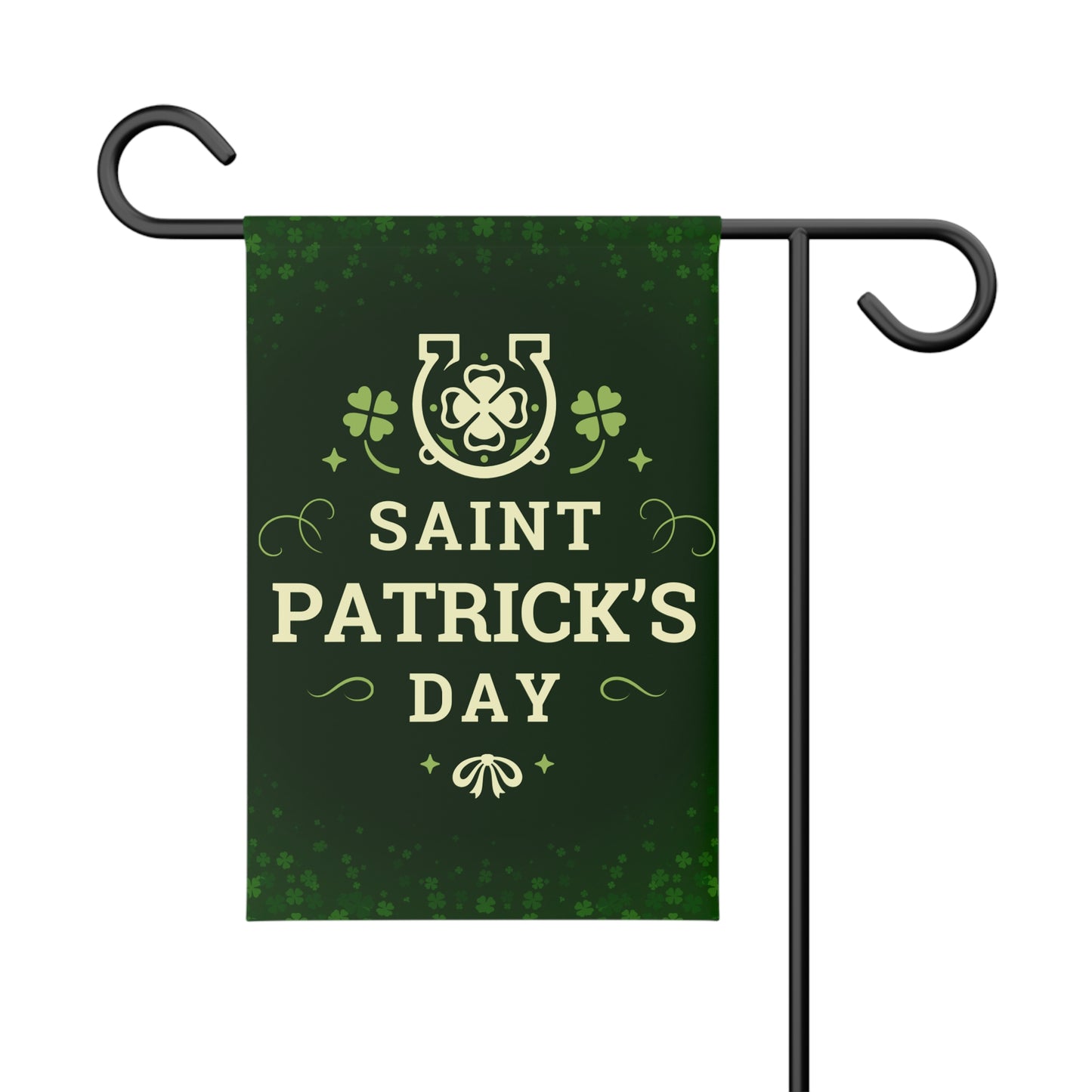 St. Patrick's Day Shamrock Garden Banner — Lucky Clover Yard Flag