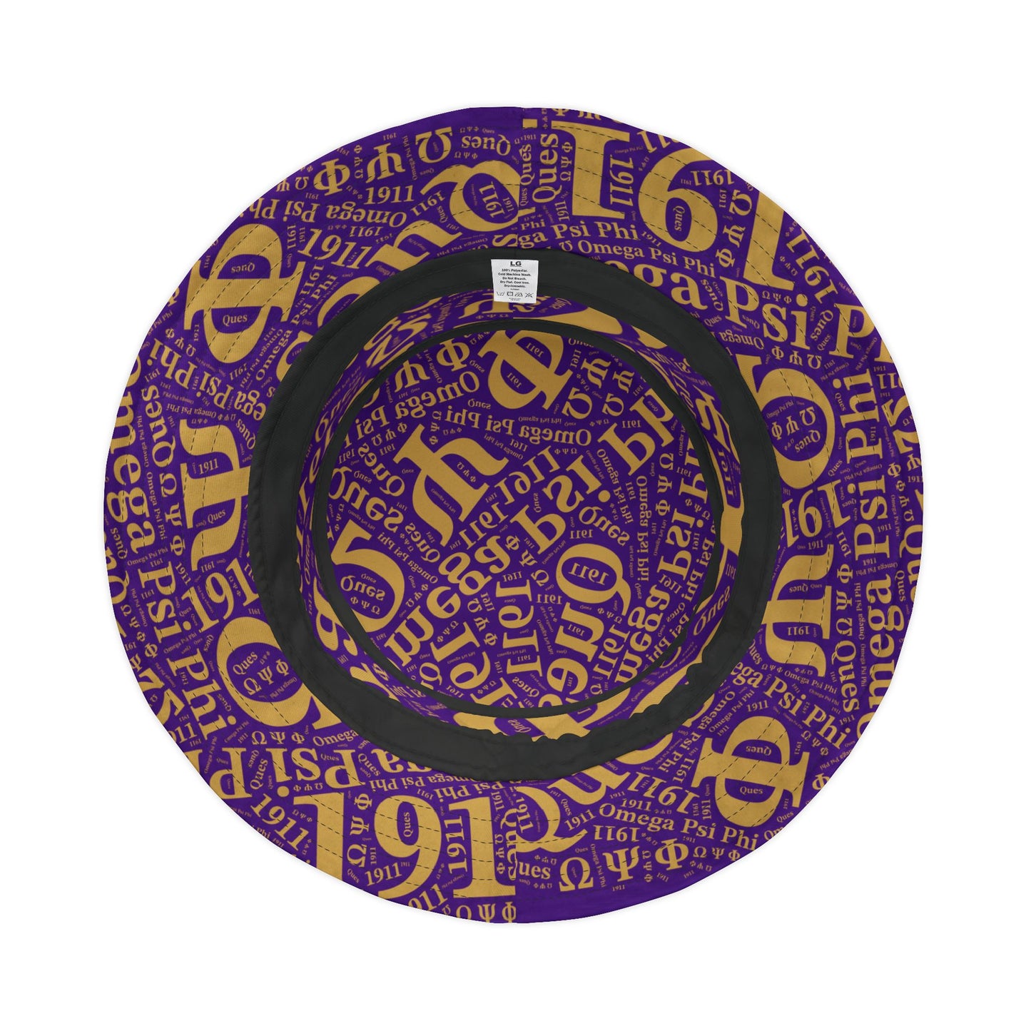 BGLO Collection Omega Psi Phi Purple & Gold Printed Bucket Hat | ΩΨΦ Bucket Hat