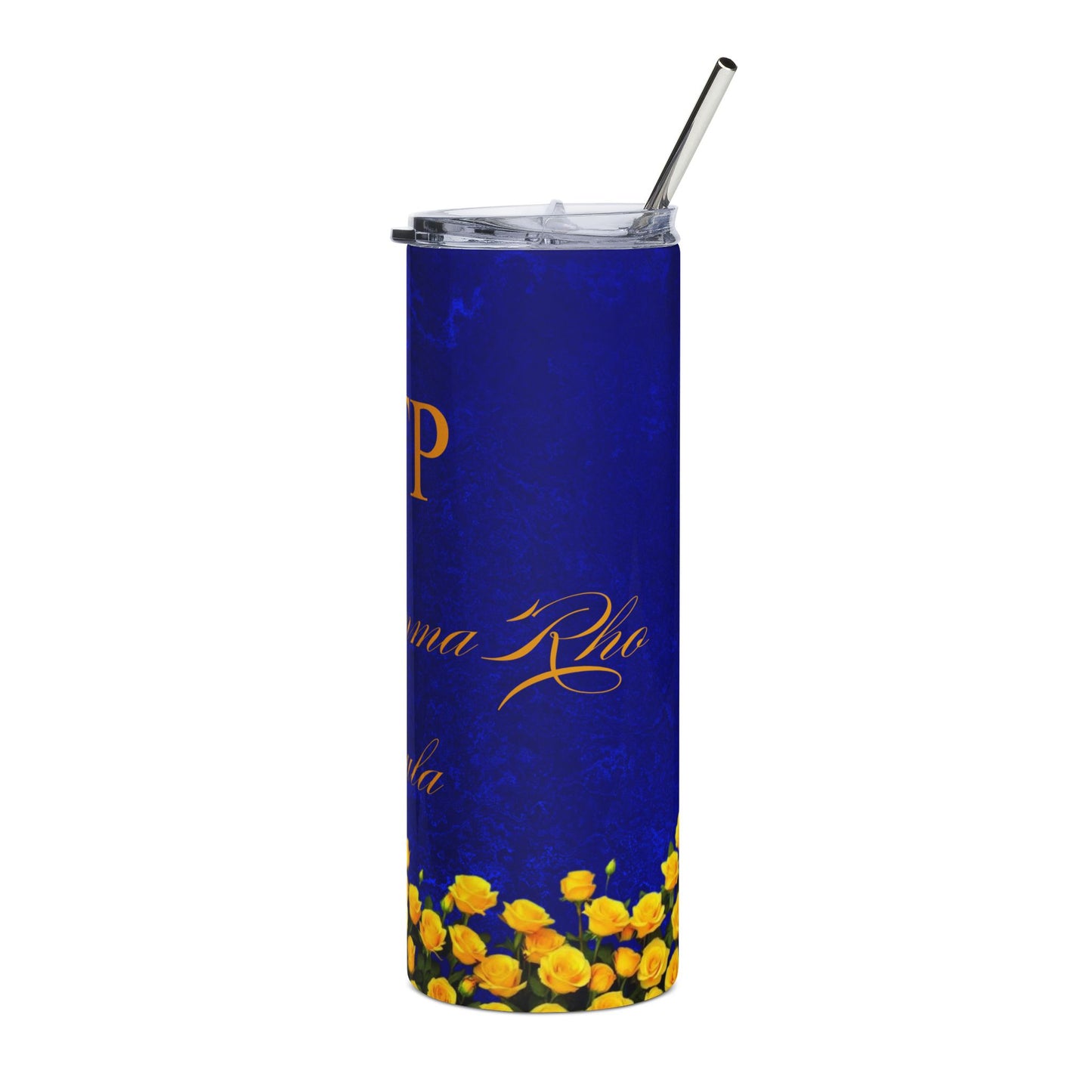 Sigma Gamma Rho Sorority Personalized Yellow Roses Tumbler | Black Greek Letter organizations | Sororities and Fraternities | 20oz Stainless Steel Tumbler