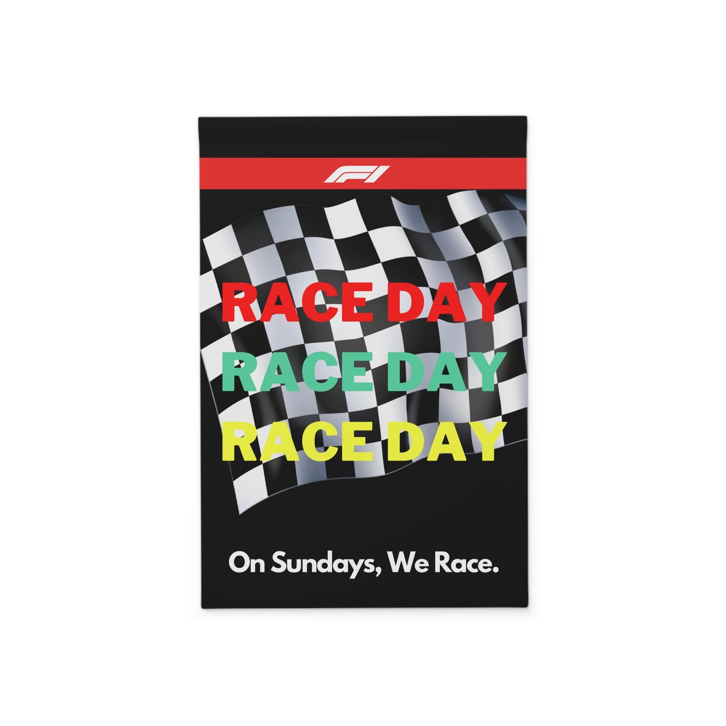 Formula 1 Race Day Checkered Flag Garden Banner — Formula 1 Yard Decor