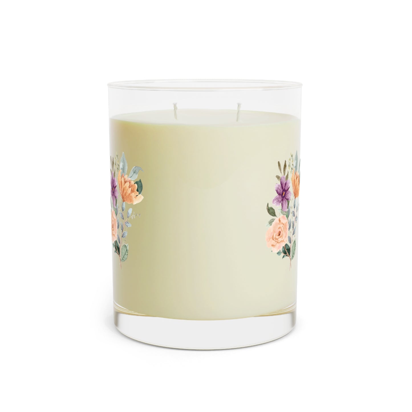 "Mom I Love You" Scented Candle — 11oz Glass Jar (Floral Bouquet Design)
