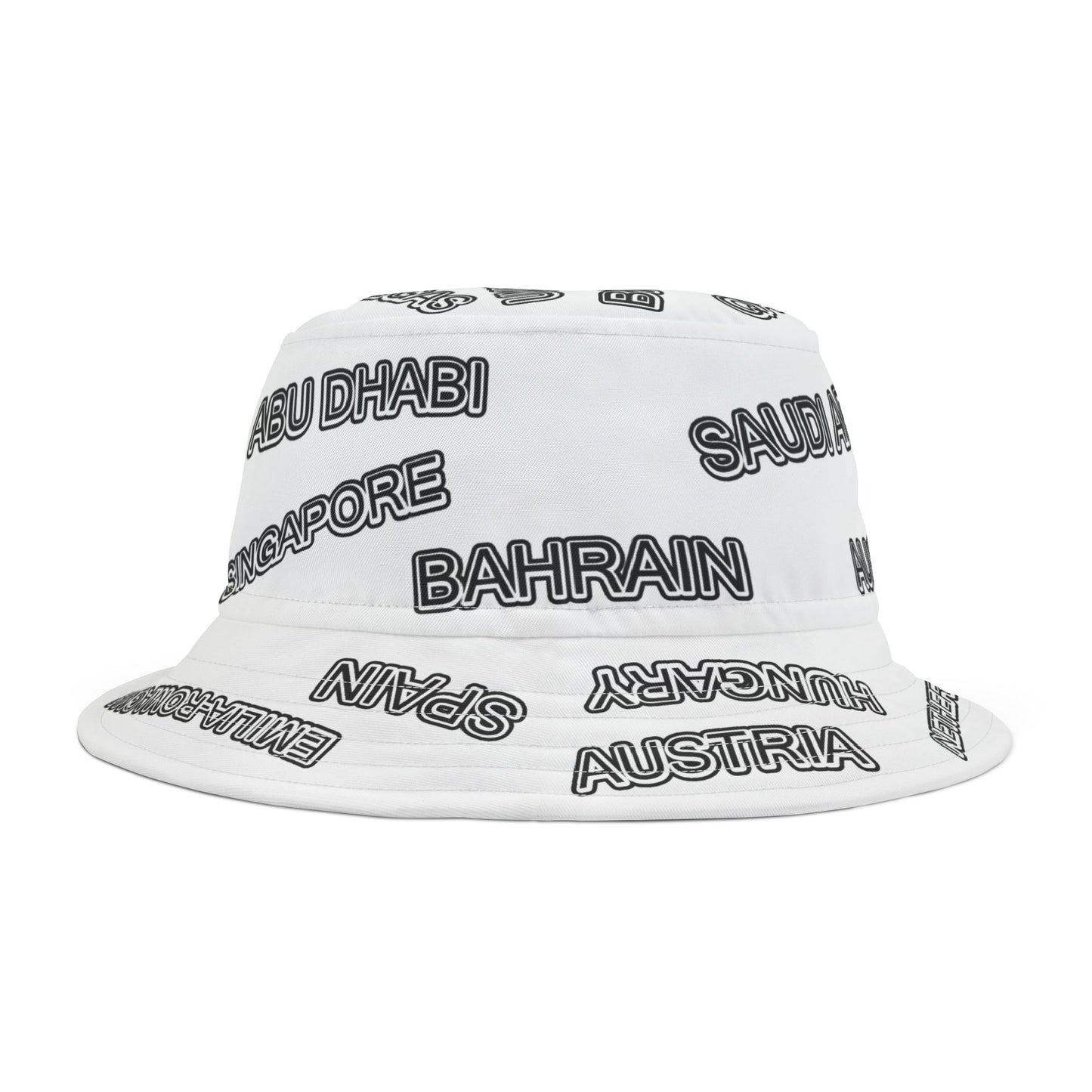 Formula 1 Racetrack Bucket Hat – White Adult Unisex Bucket Hat