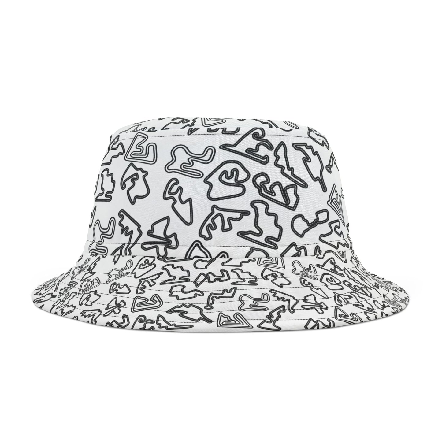 Motorsport Racetracks Hat White Adult Unisex Bucket Hat