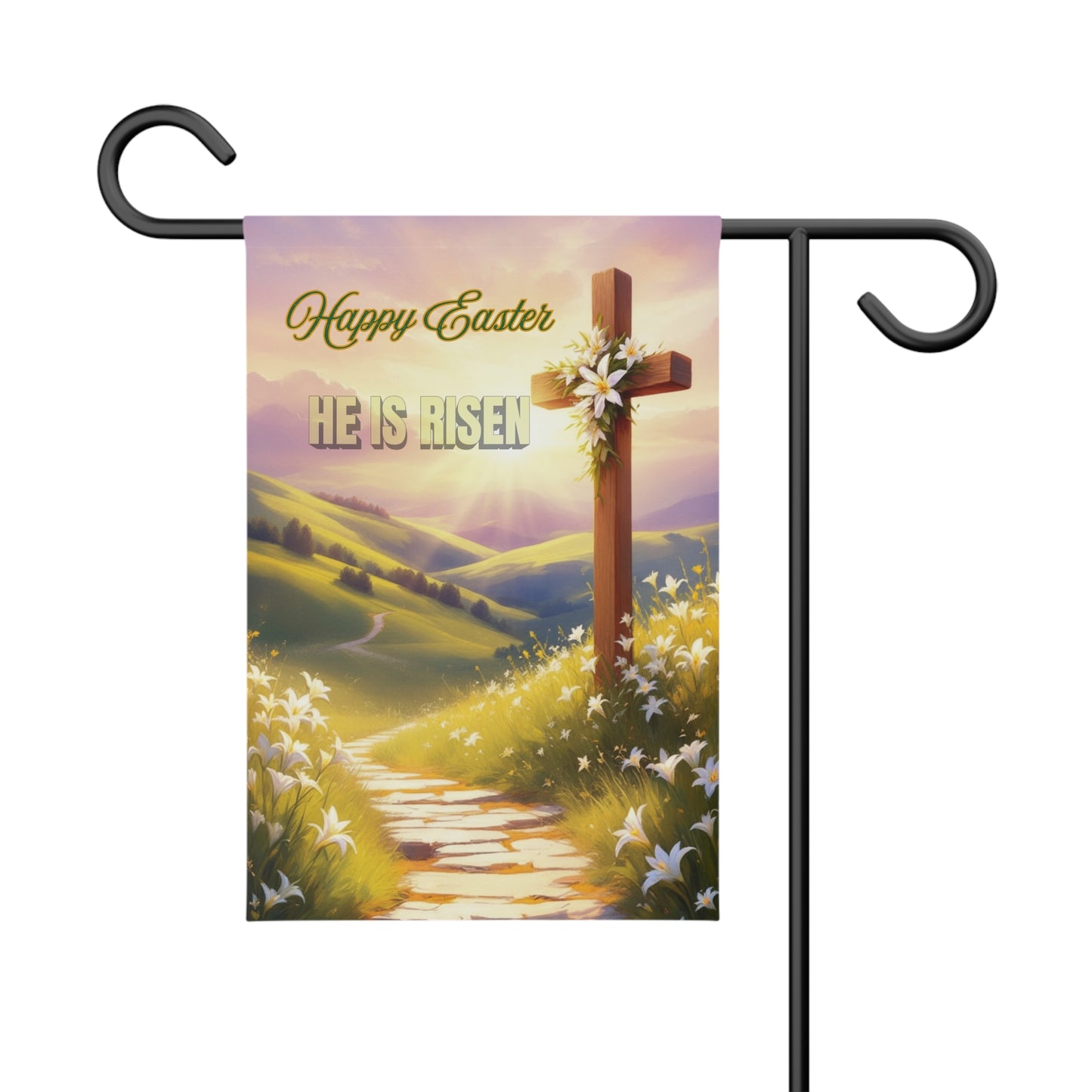 He Is Risen Easter Banner – Christian Spring Yard Flag