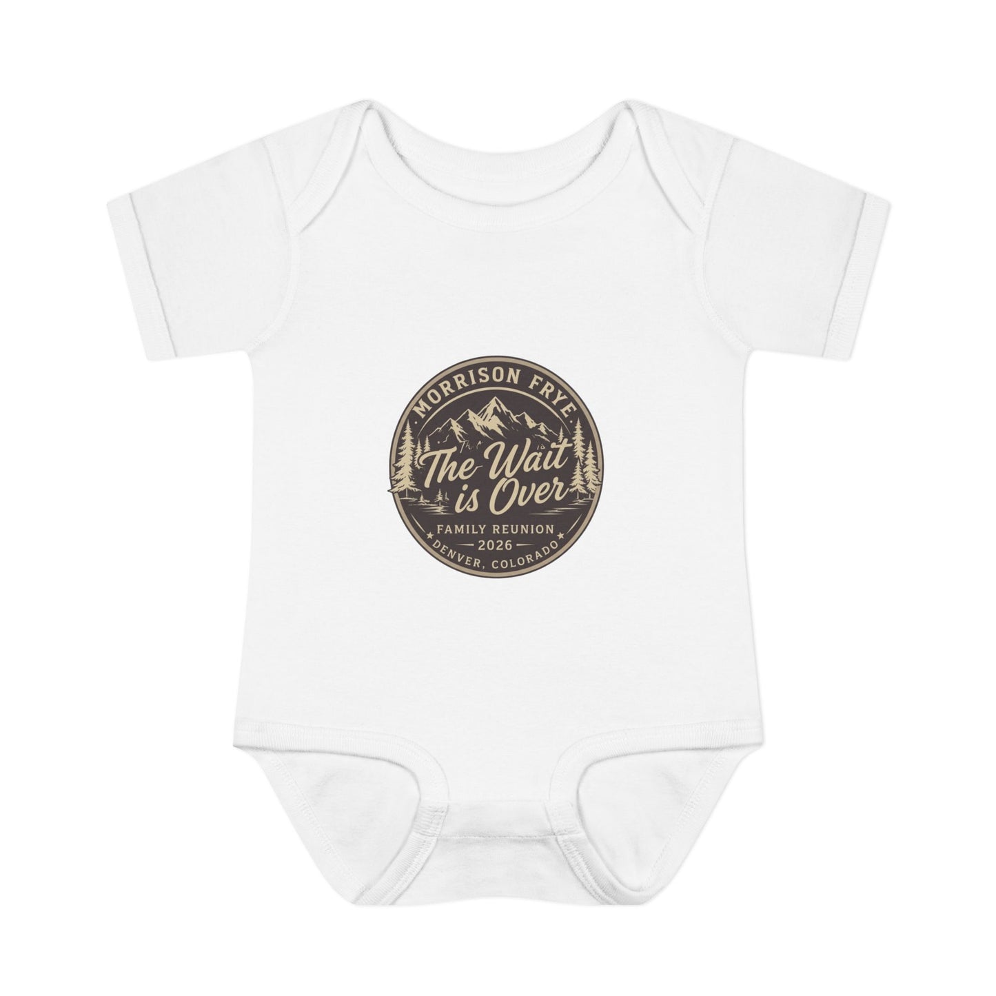 Morrison Frye Family Reunion 2026 Baby Onesie – “The Wait Is Over” | Denver, Colorado