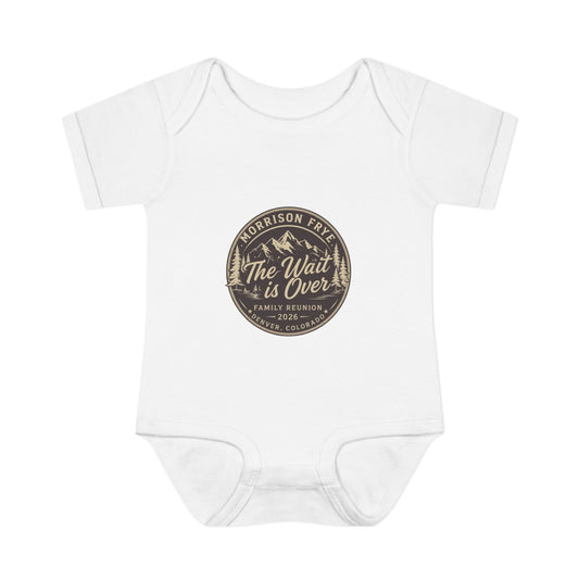 Morrison Frye Family Reunion 2026 Baby Onesie – “The Wait Is Over” | Denver, Colorado