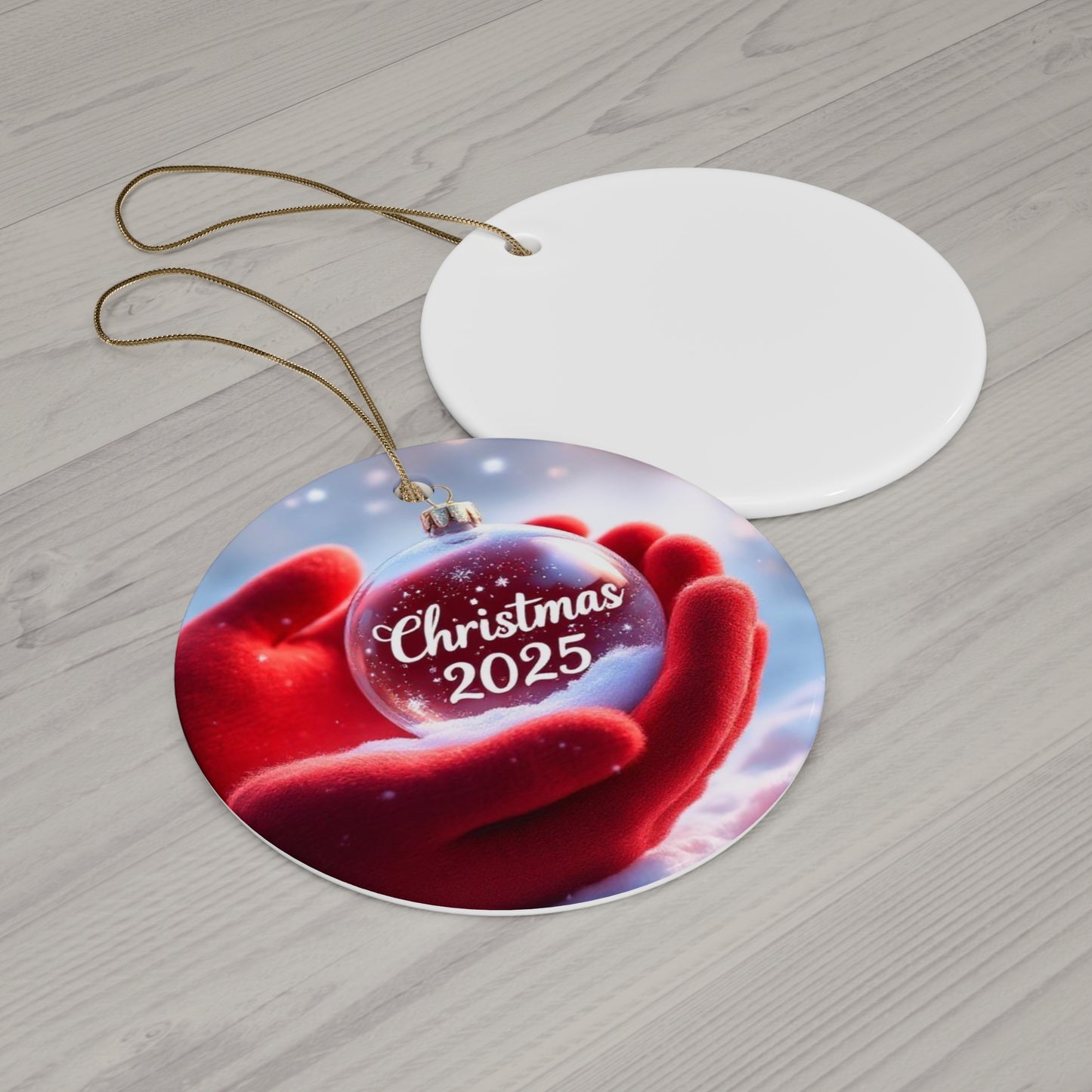 'Merry & Bright' 2025 Ceramic Christmas Ornament, Gift for Tree, 2025 Keepsake, Winter Decoration, Handcrafted Ceramic Ornament