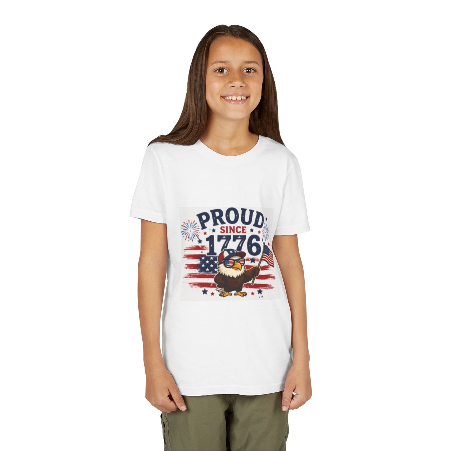 🇺🇸 250th Anniversary Youth Tee - "Proud Since 1776" Eagle American Flag 4th of July Youth Tee