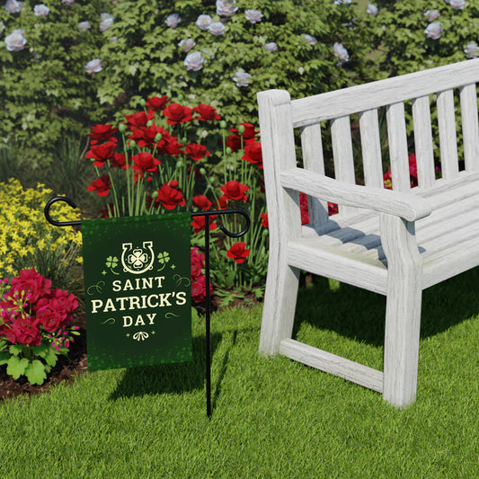St. Patrick's Day Shamrock Garden Banner — Lucky Clover Yard Flag