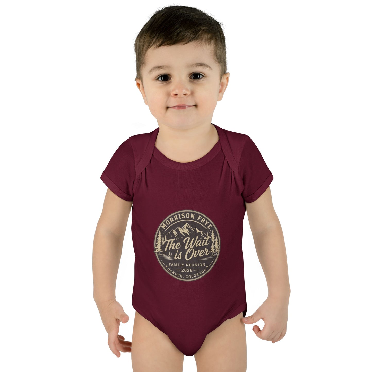 Morrison Frye Family Reunion 2026 Baby Onesie – “The Wait Is Over” | Denver, Colorado