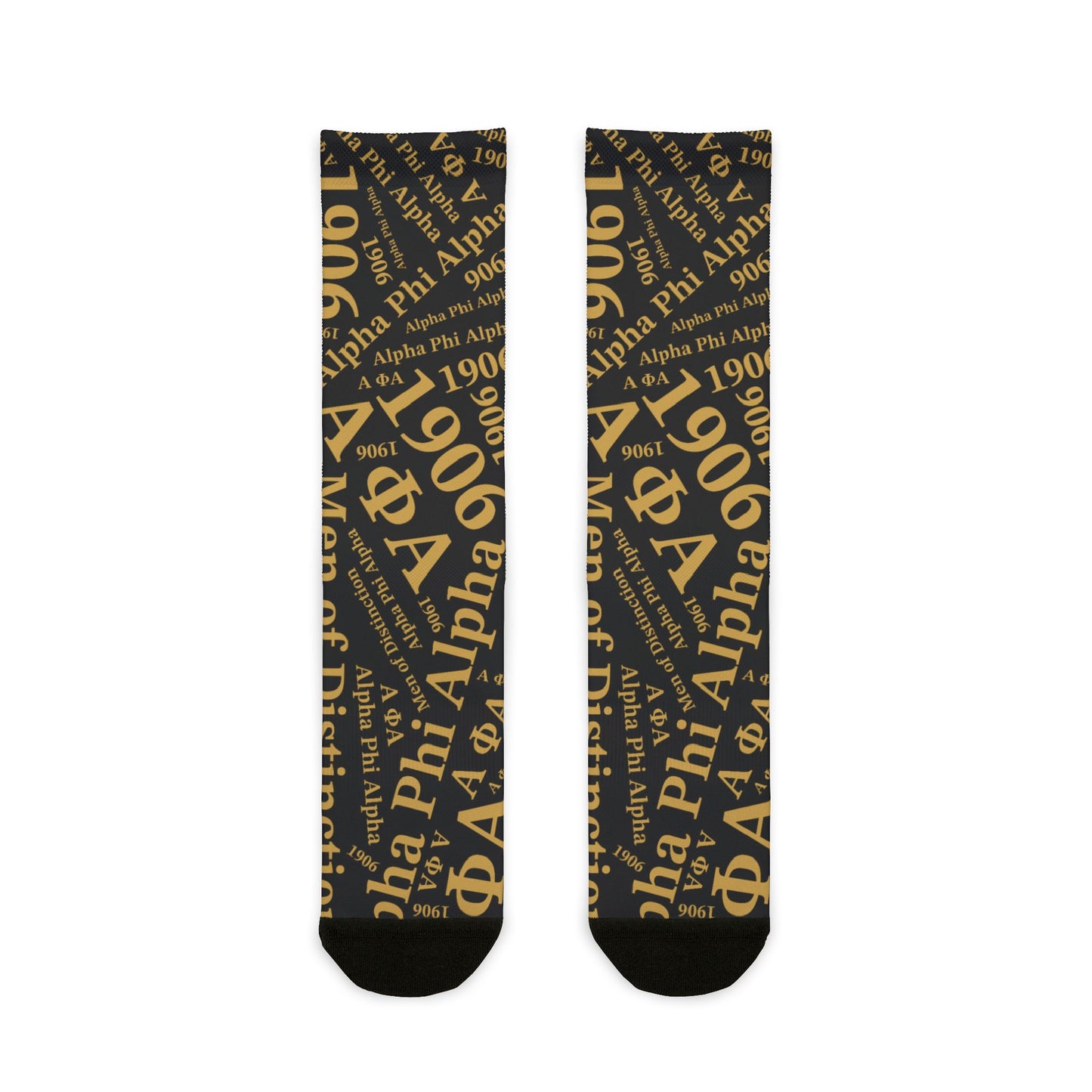Alpha Phi Alpha 1906 Gold Pattern Sublimated Crew Socks