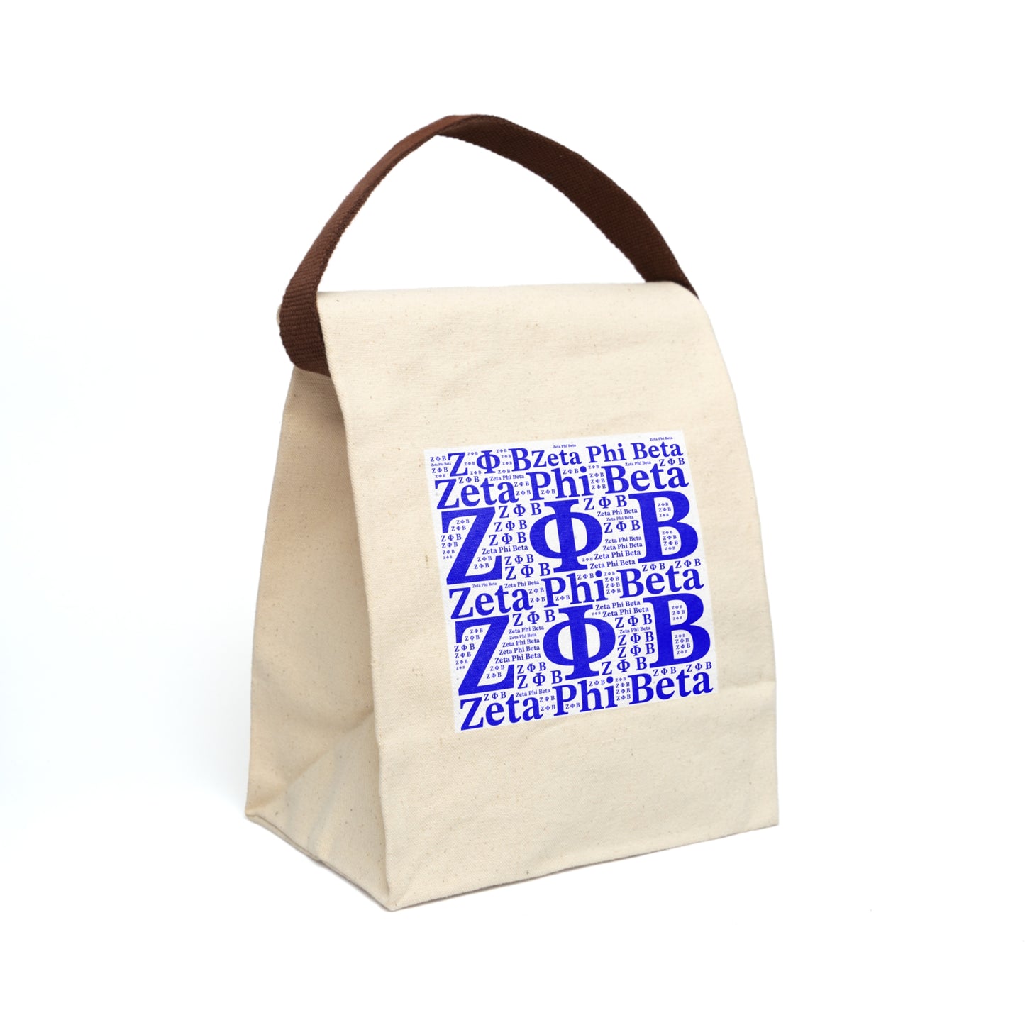 Zeta Phi Beta Sorority Canvas Lunch Bag | Greek Letters Pattern | Paraphernalia, Gift