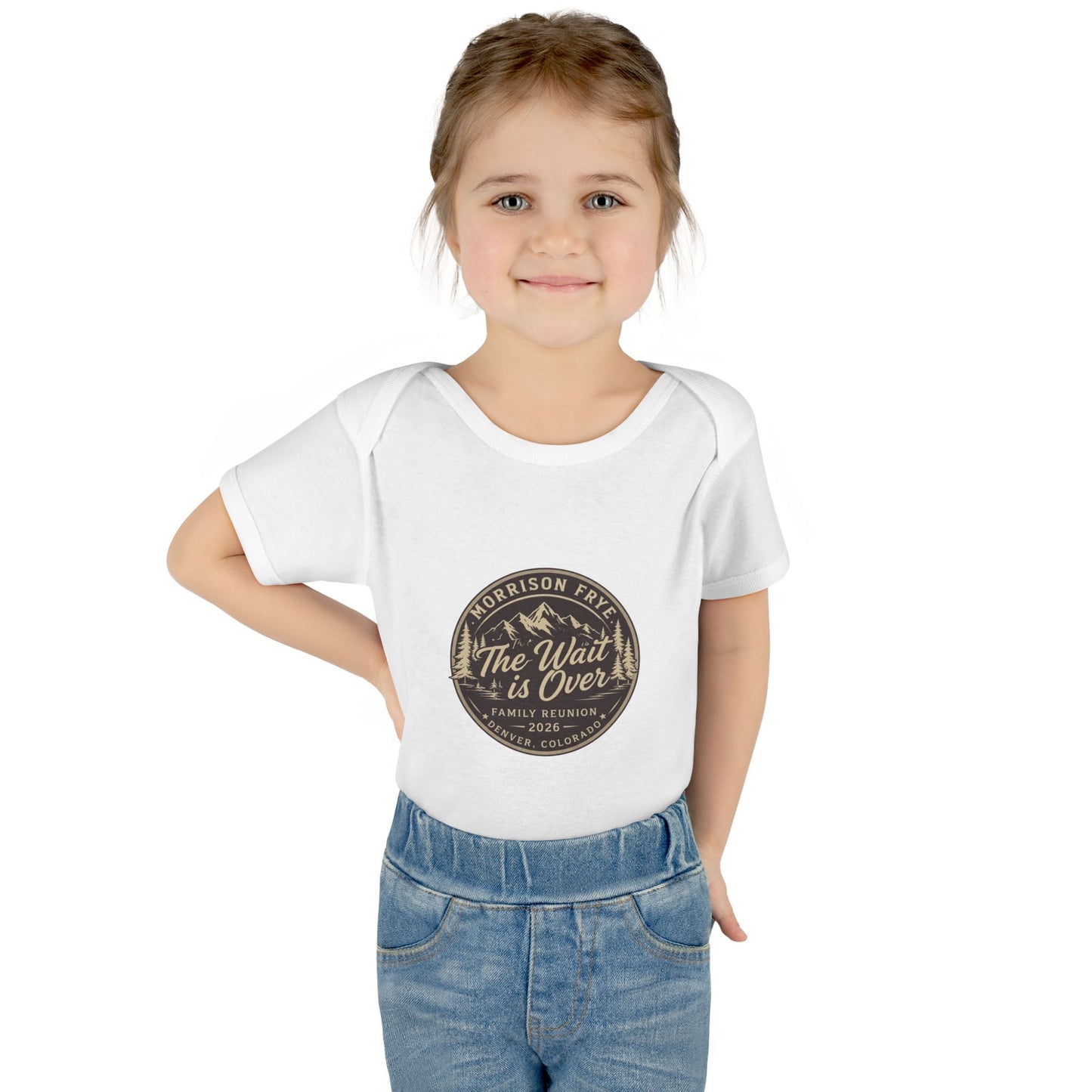 Morrison Frye Family Reunion 2026 Baby Onesie – “The Wait Is Over” | Denver, Colorado