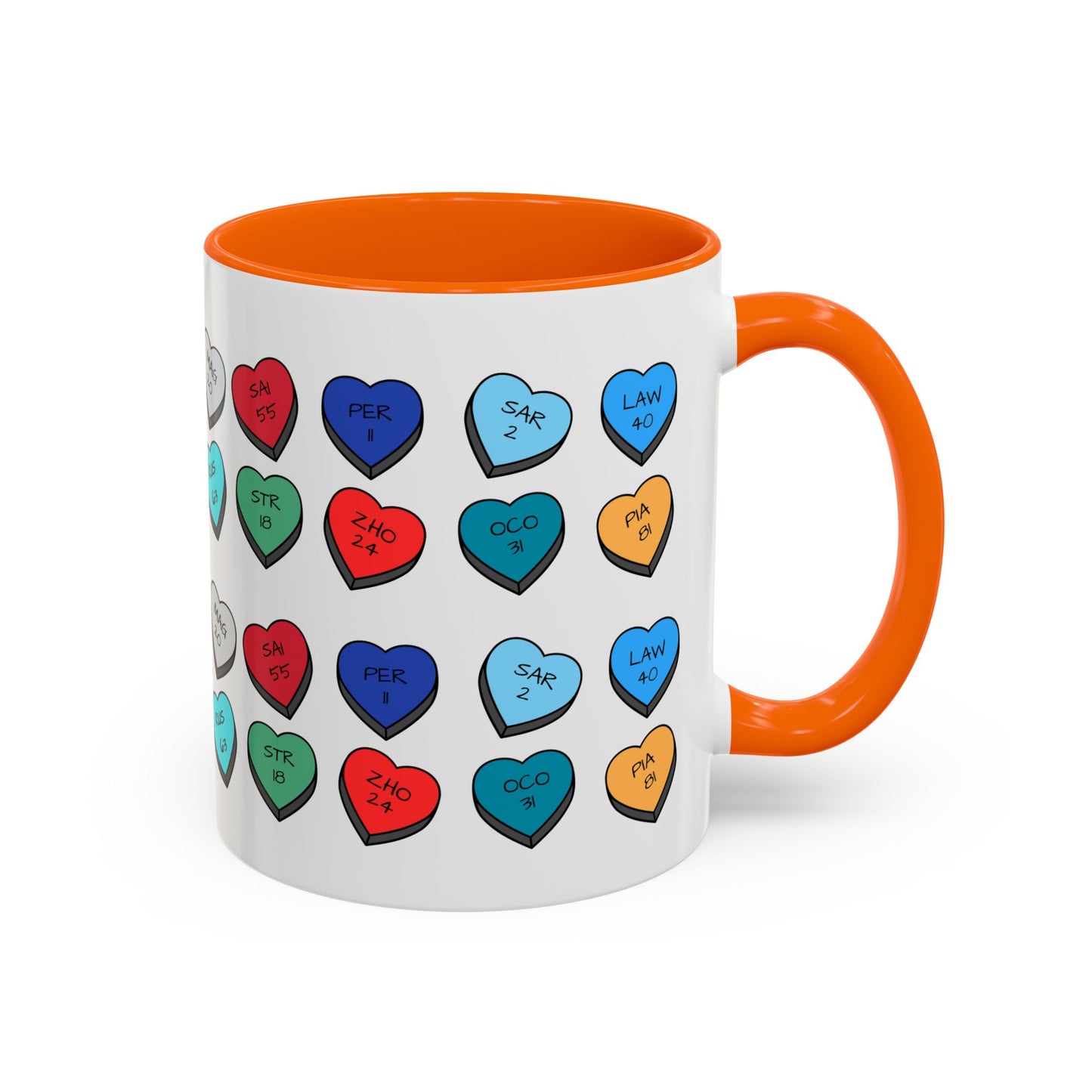 Formula 1 Drivers Candy Heart Accent Coffee Mug — Valentine’s Day Gift for F1 Fans (11/15oz)