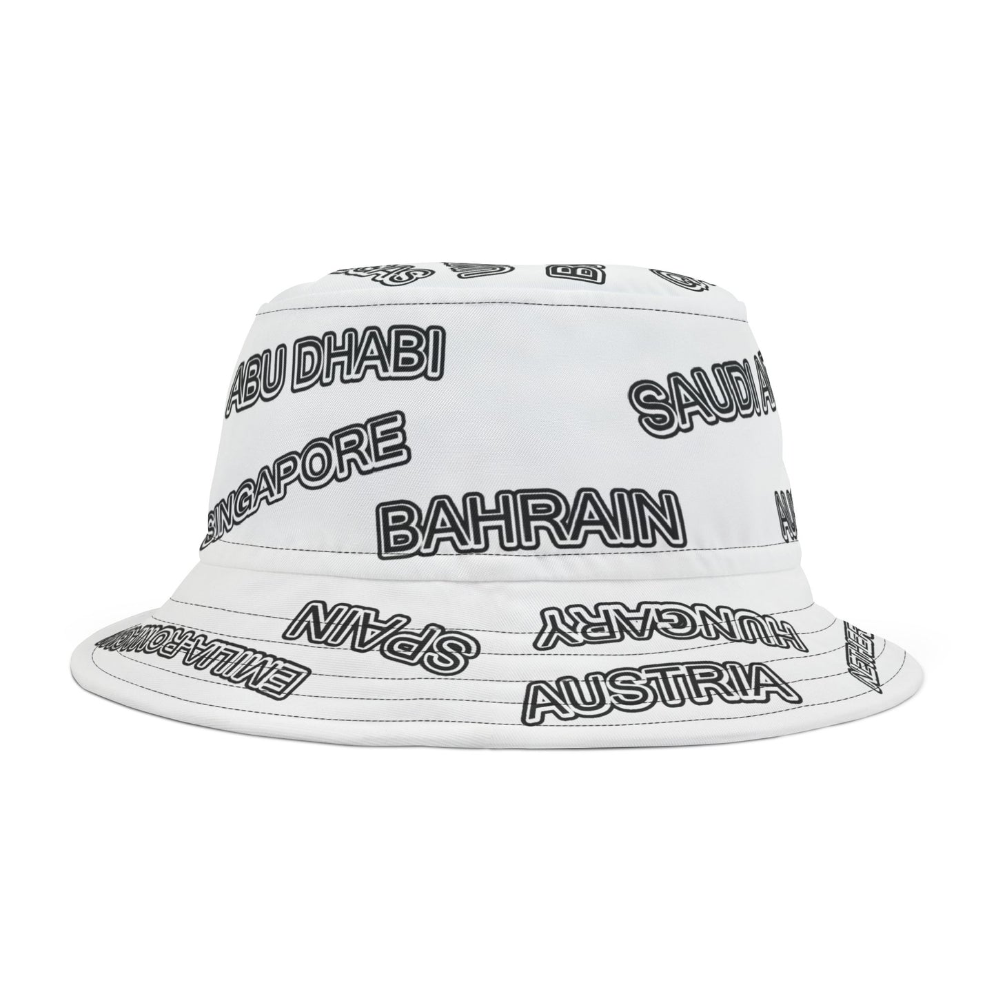 Formula 1 Motorsport Track Bucket Hat — White Racing Bucket Hat