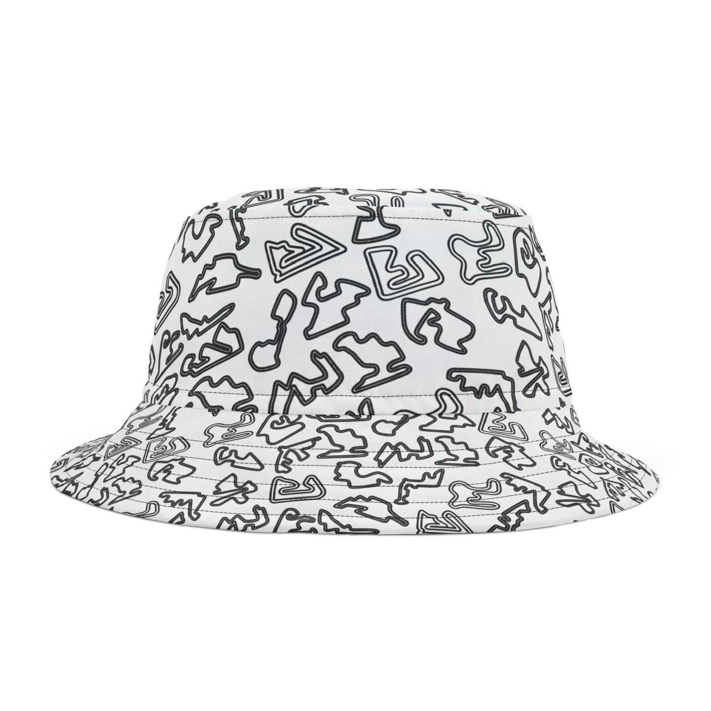Motorsport Racetracks Hat White Adult Unisex Bucket Hat